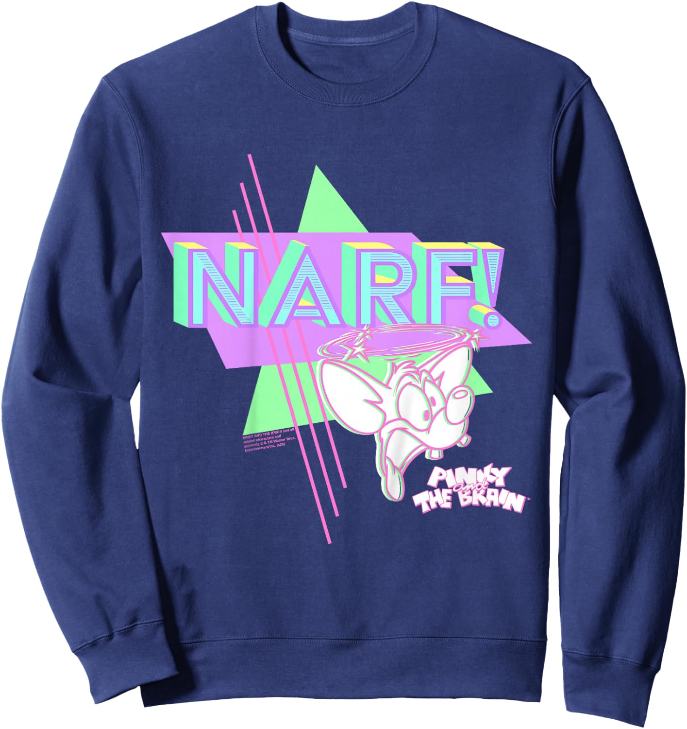 Pinky And The Brain Pinky Narf Neon Sweatshirt - Sweatshirt | Navy