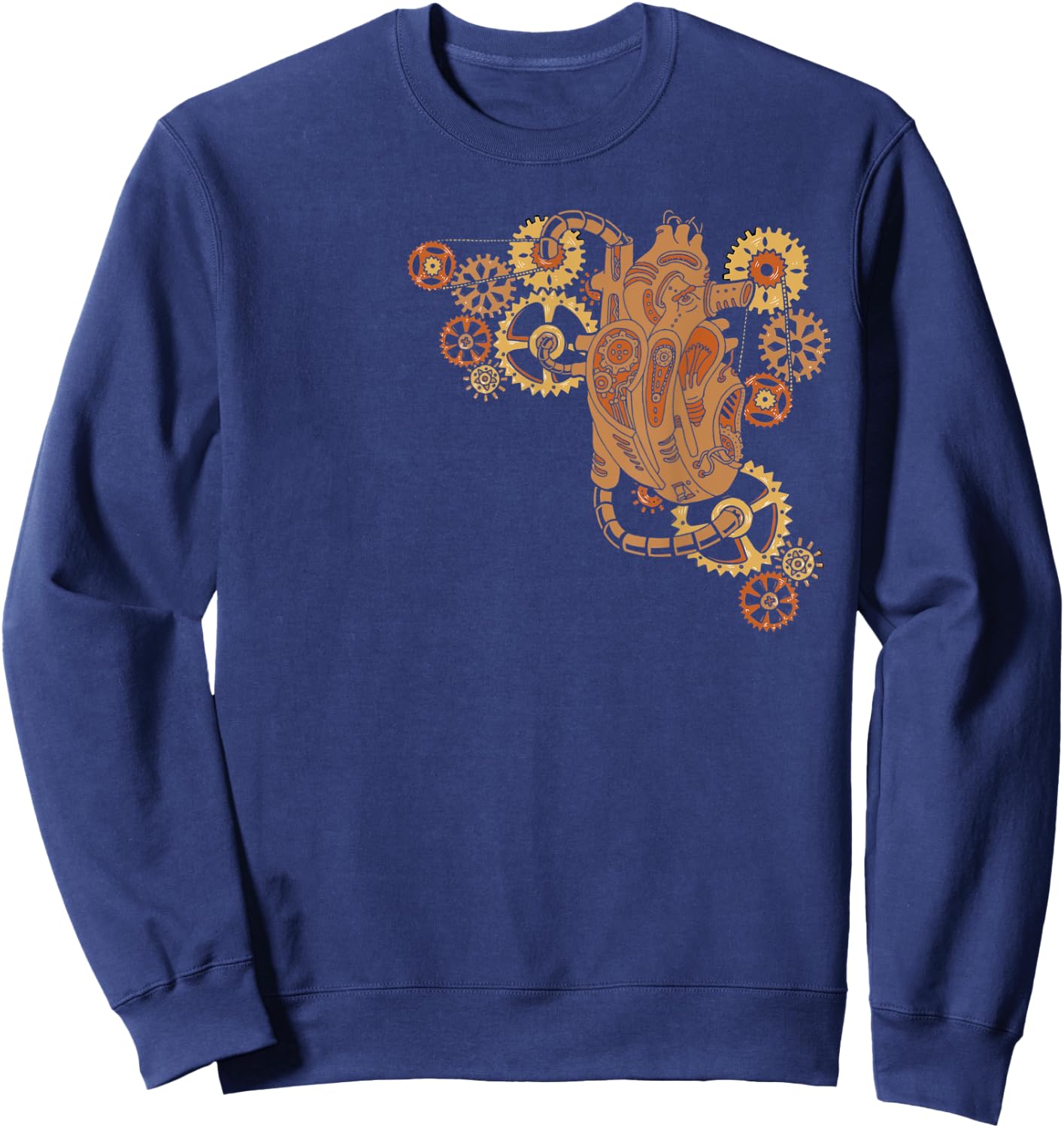 Steampunk Mechanical Heart, Victorian Era Steampunk Sweatshirt - Sweatshirt | Navy
