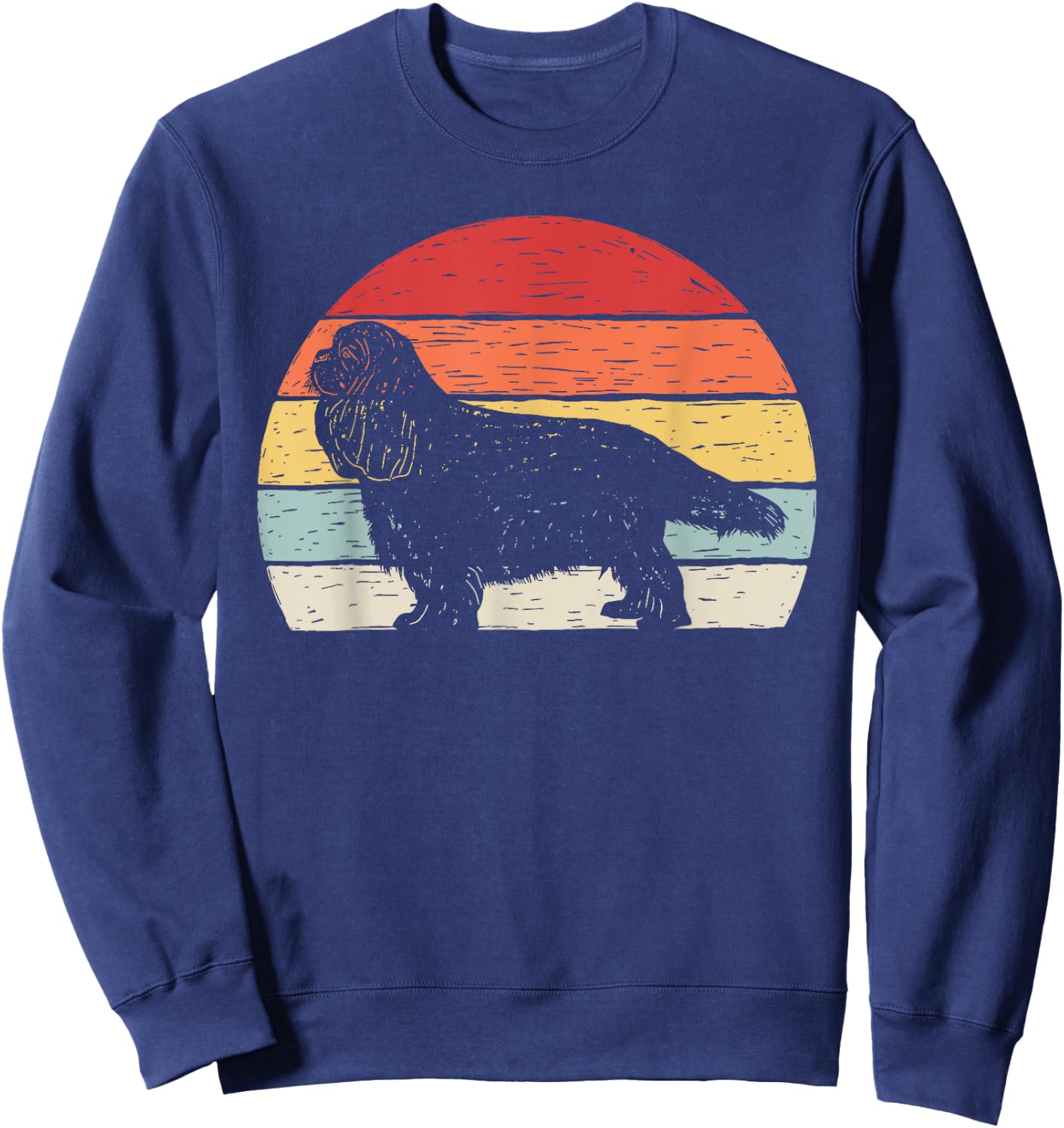 Vintage Retro Cavalier King Charles Spaniel Dog Breed Men Women Kids Sweatshirt - Sweatshirt | Navy