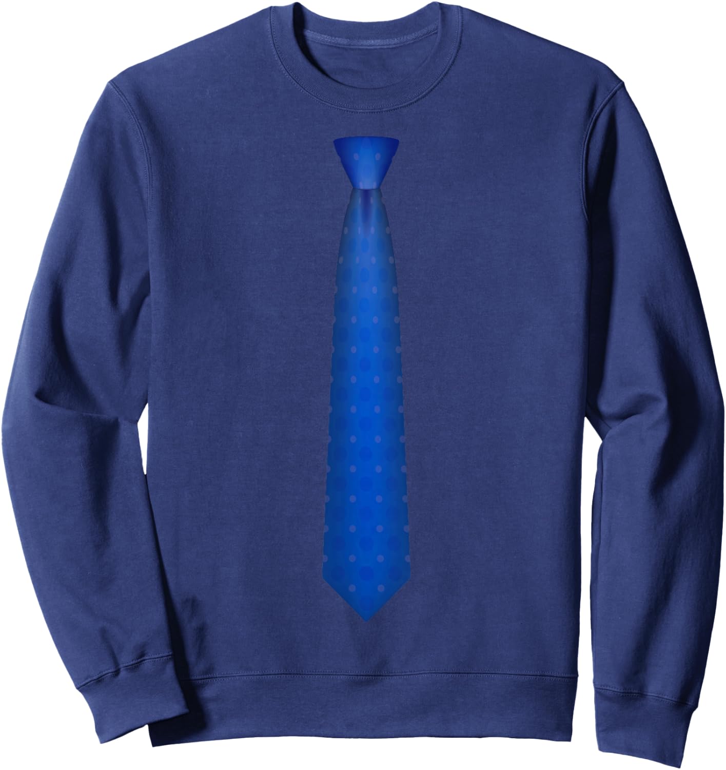 Blue Tie, Necktie Funny Dress Graphic Sweatshirt - Sweatshirt | Navy