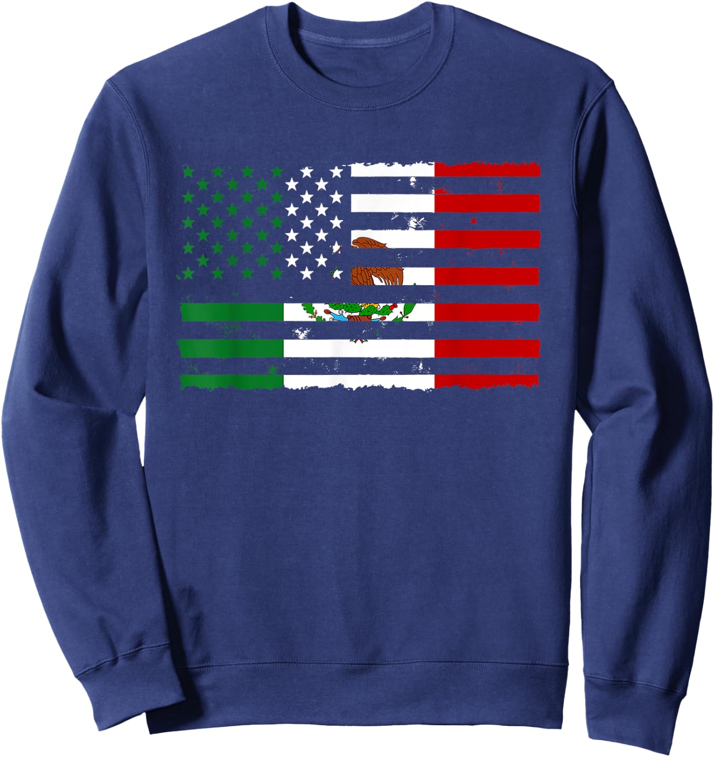 Mexico USA Flag Cinco De Mayo Spanish Heritage Mexican Gift Sweatshirt - Sweatshirt | Navy