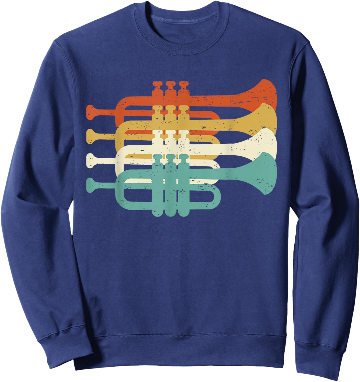 Vintage Marching Band Trumpet Player Retro Design Trumpeter Sweatshirt - Sweatshirt | Navy