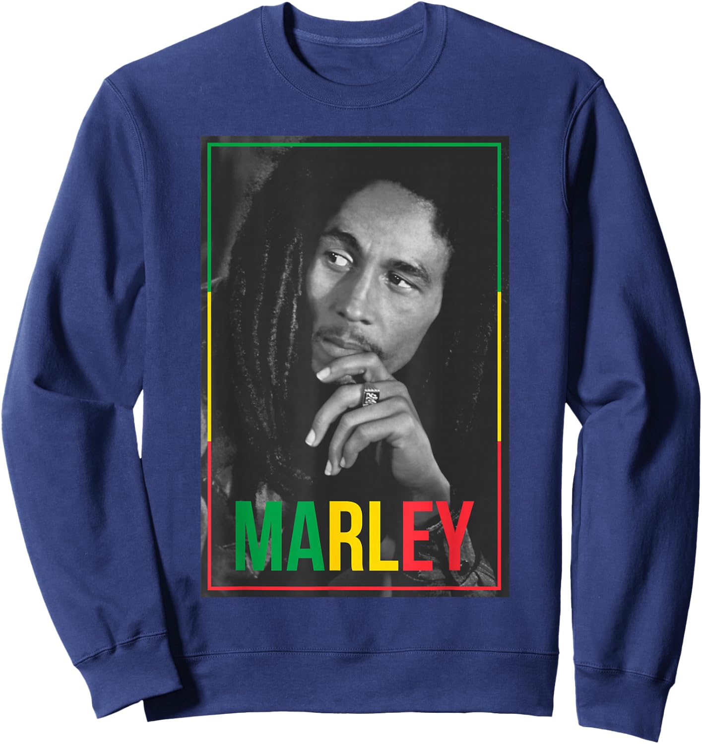 Official Bob Marley Photo White Small Sweatshirt - Sweatshirt | Navy