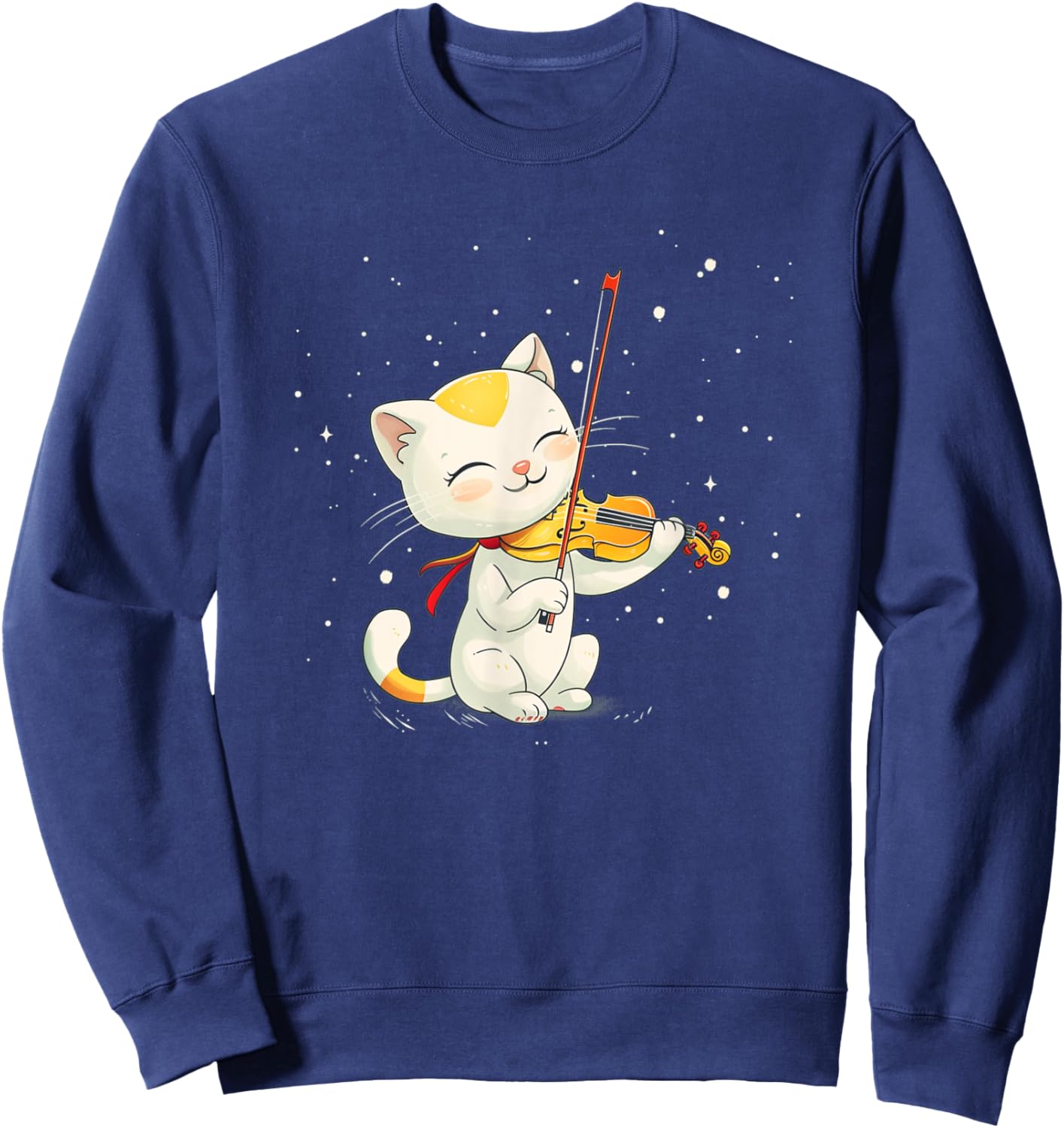 Beautiful Cat plays nice Violin Costume Men Women Kids Sweatshirt - Sweatshirt | Navy