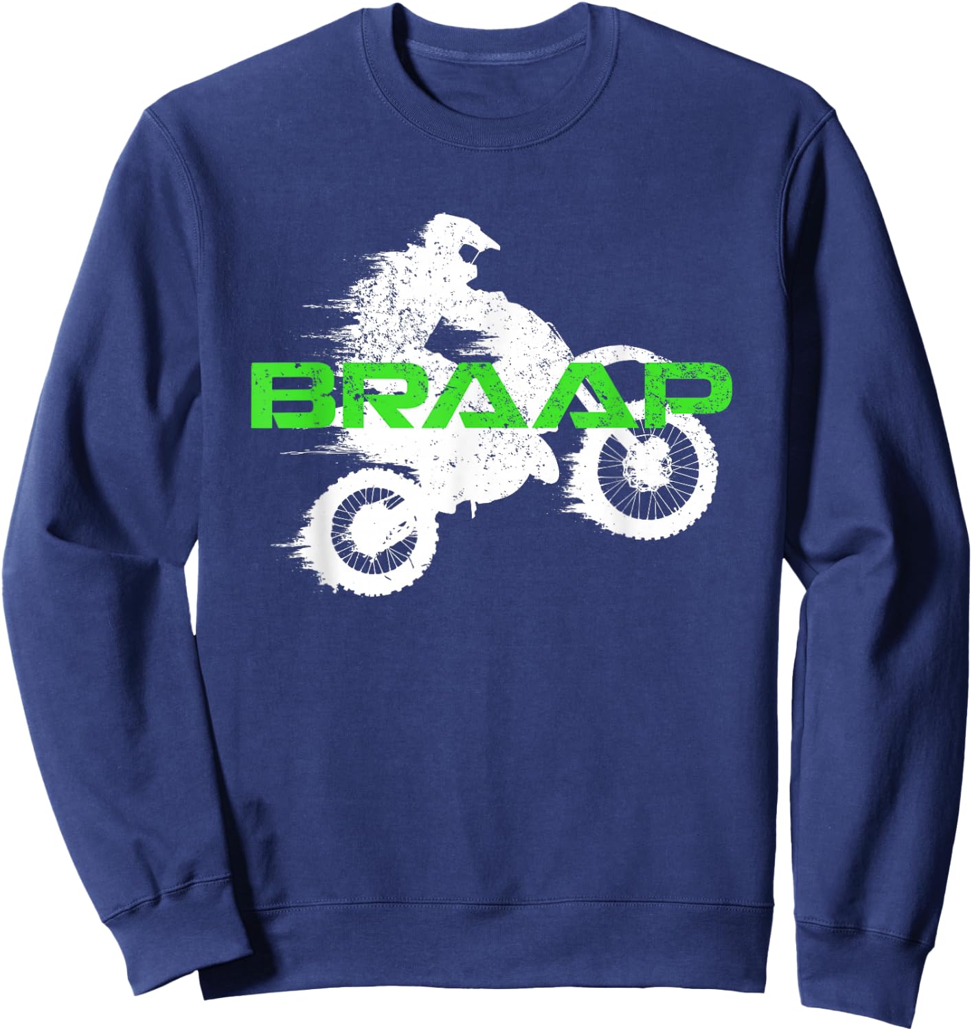 Dirt Bike Braaap Shirt, Youth Motorcross, Kids Dirt Bike Sweatshirt - Sweatshirt | Navy
