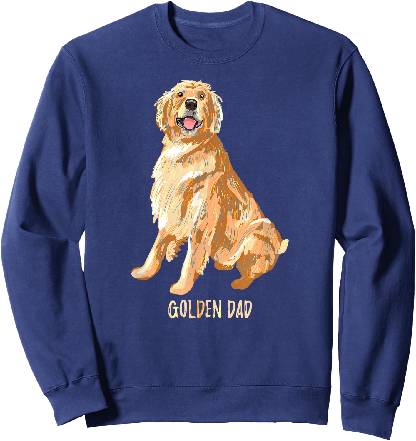 Vintage Golden Retriever Dog Dad Funny Dad/Father's Day Gift Men Sweatshirt - Sweatshirt | Navy