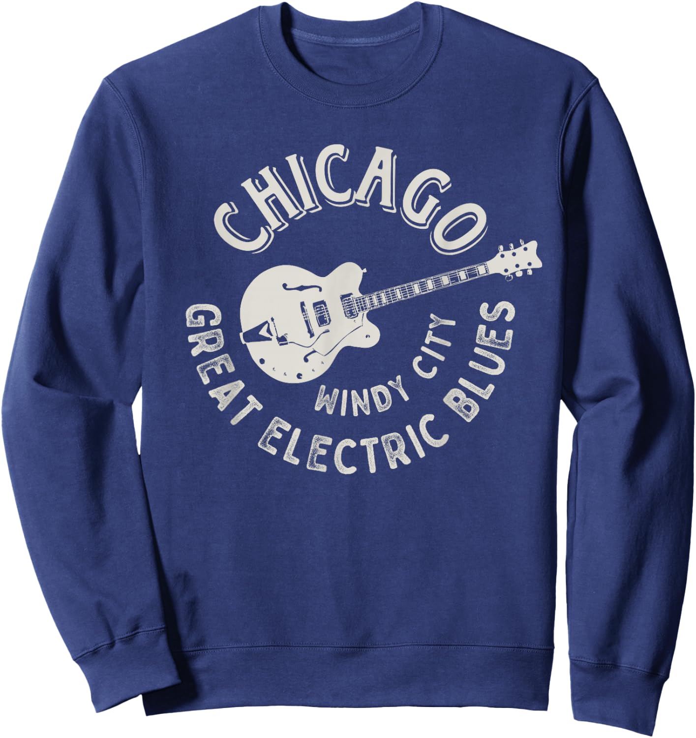 Chicago Electric Blues American Music Vintage Sweatshirt - Sweatshirt | Navy