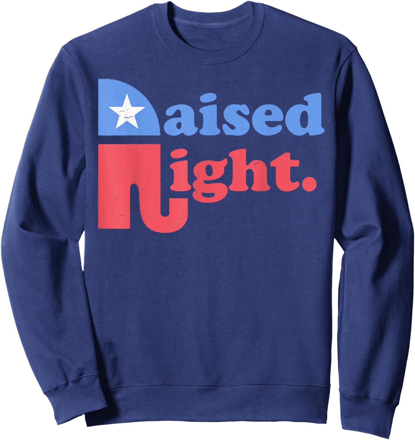 Raised Right Republican Elephant Retro Style Distressed Gift Sweatshirt - Sweatshirt | Navy