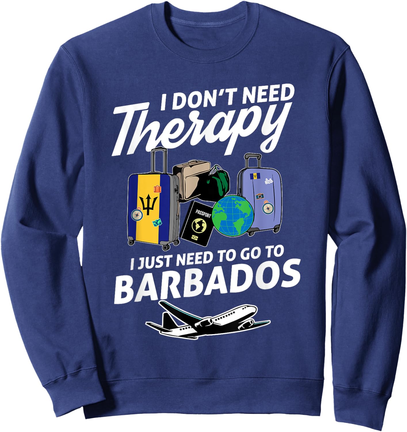 Barbados Flag I Barbados Flag I Vacation Barbados Sweatshirt - Sweatshirt | Navy
