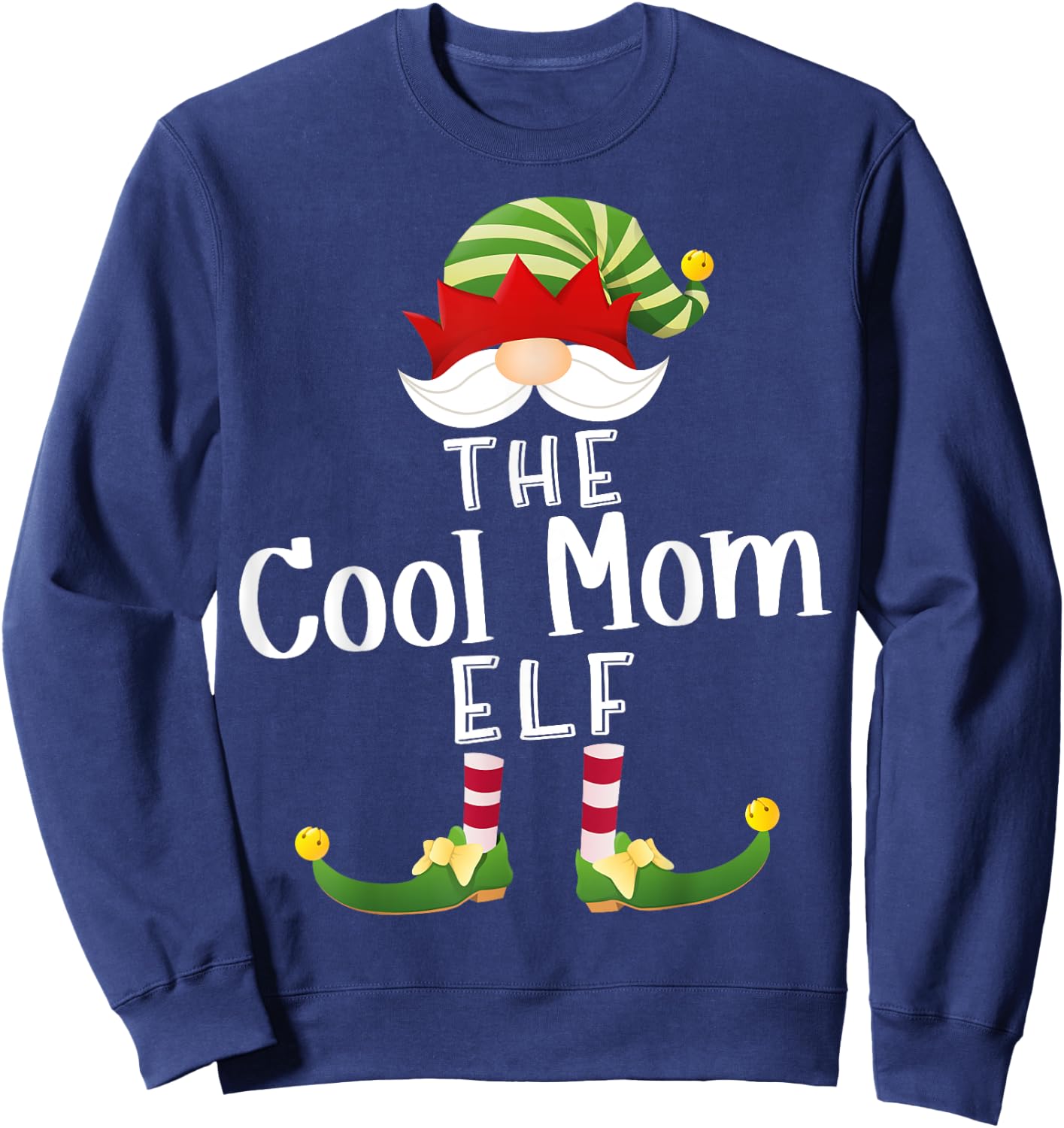 Cool Mom Elf Group Christmas Funny Pajama Party Sweatshirt - Sweatshirt | Navy