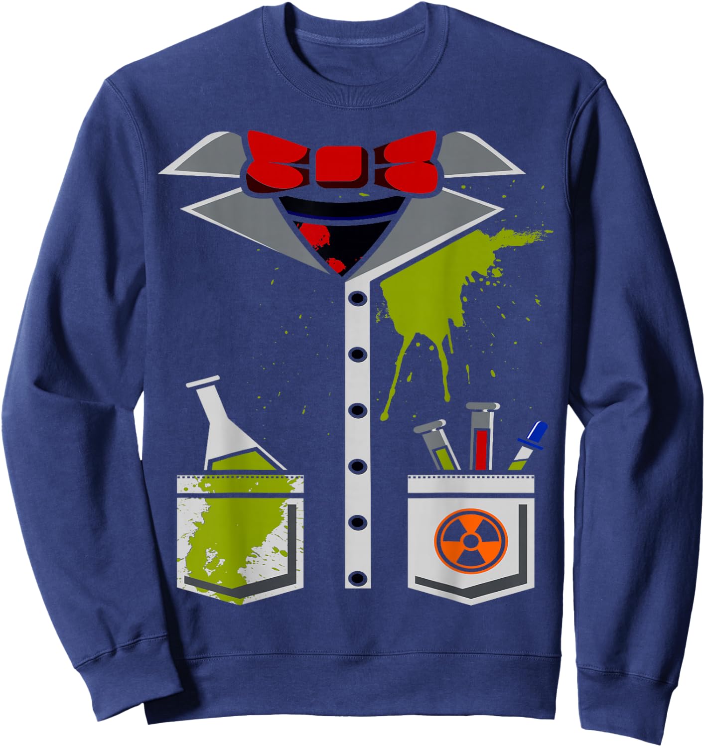 Mad Scientist Costume Halloween Carnival Science Chemistry Sweatshirt - Sweatshirt | Navy