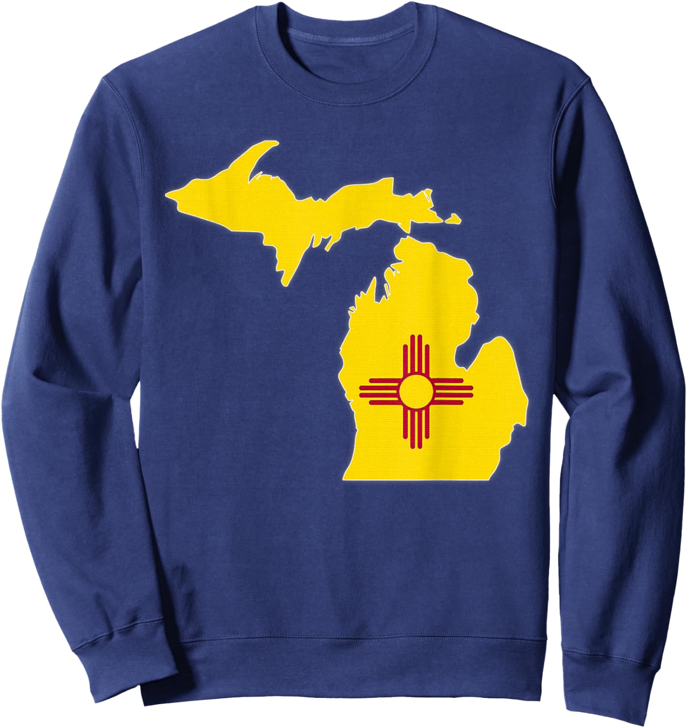 MICHIGAN STATE MAP NEW MEXICO NM Flag Roots Men Women Gift Sweatshirt - Sweatshirt | Navy
