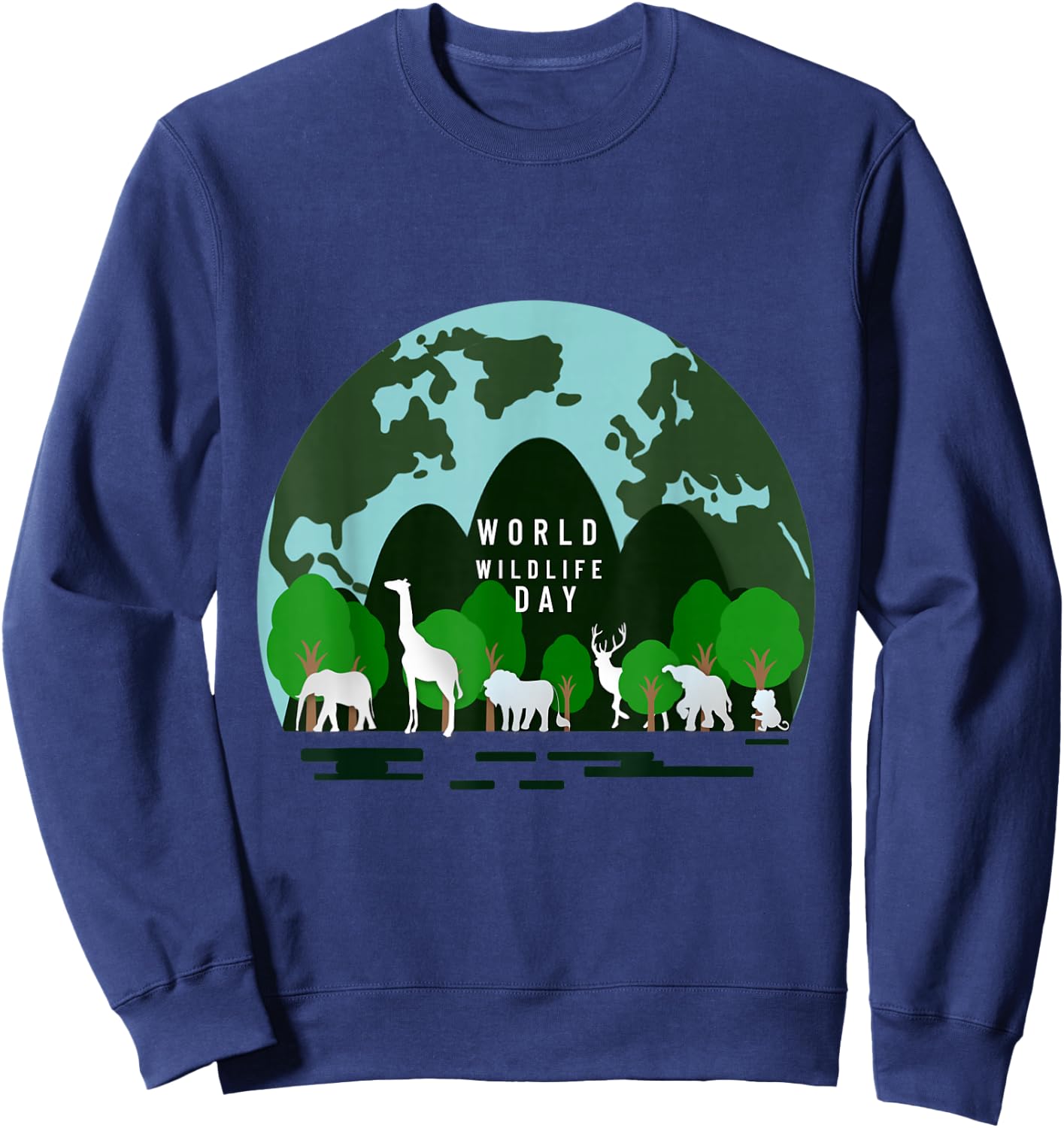 The World Wildlife Day Save Planet Gift Lovers Nature Sweatshirt - Sweatshirt | Navy