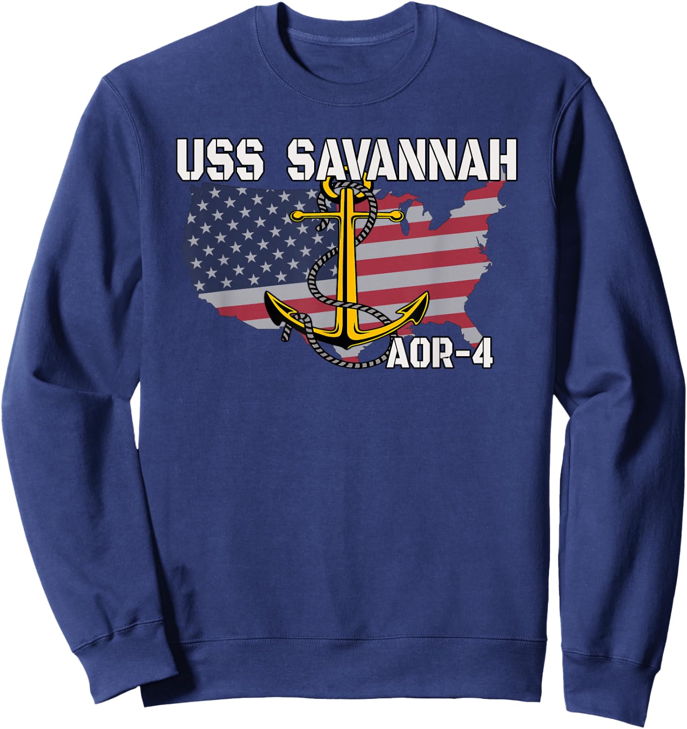 USS Savannah AOR-4 Replenishment Oiler Ship Veterans Day Dad Sweatshirt - Sweatshirt | Navy