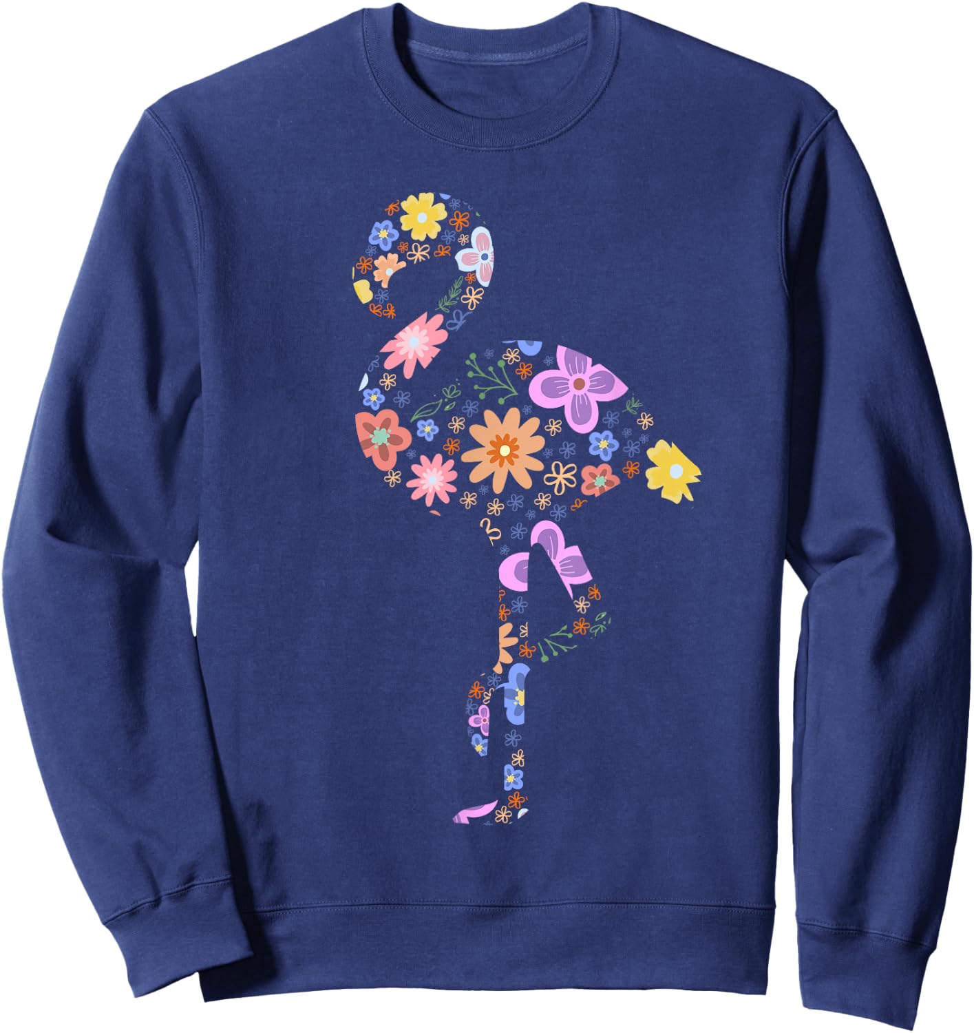 Flamingo Flower Silhouette Lover Gifts Lover Flamingos Gift Sweatshirt - Sweatshirt | Navy