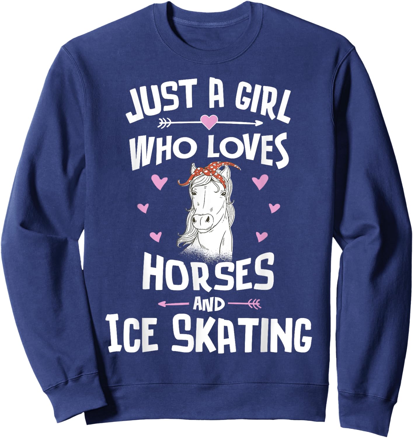 Horses And Ice Skating Gifts for Girls Women Sweatshirt - Sweatshirt | Navy