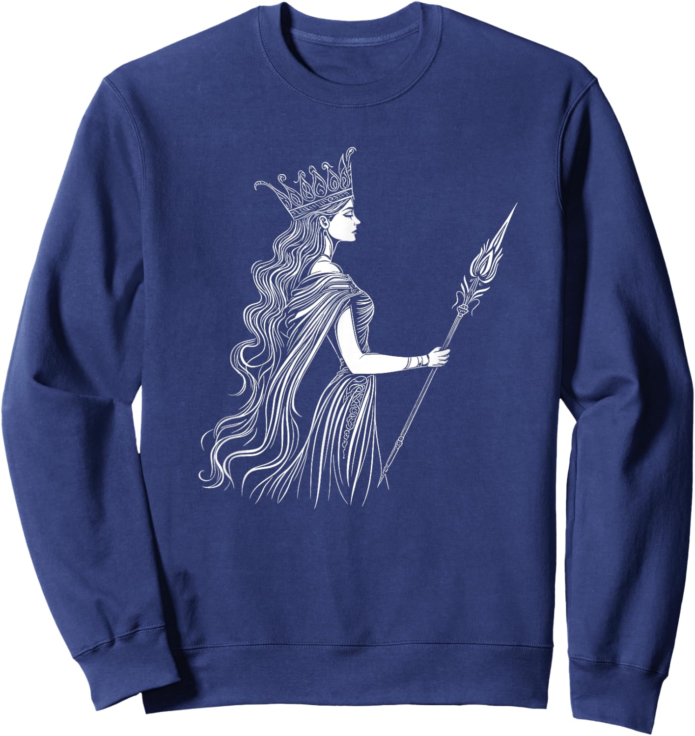 Greek Mythology God And Goddess Theme Designs Hera Ancient Greek Goddess Design Black Classic Fit Short Sleeve Sweatshirt - Sweatshirt | Navy