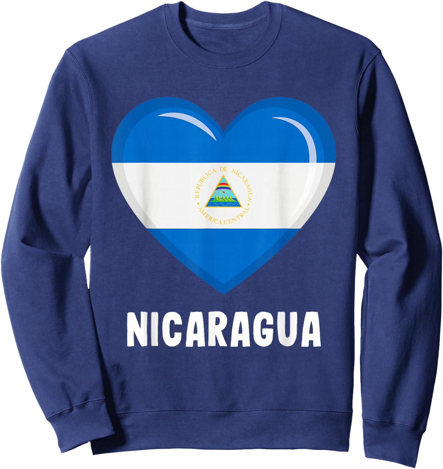 Nicaragua Flag Shirt | Nicaragua Sweatshirt - Sweatshirt | Navy