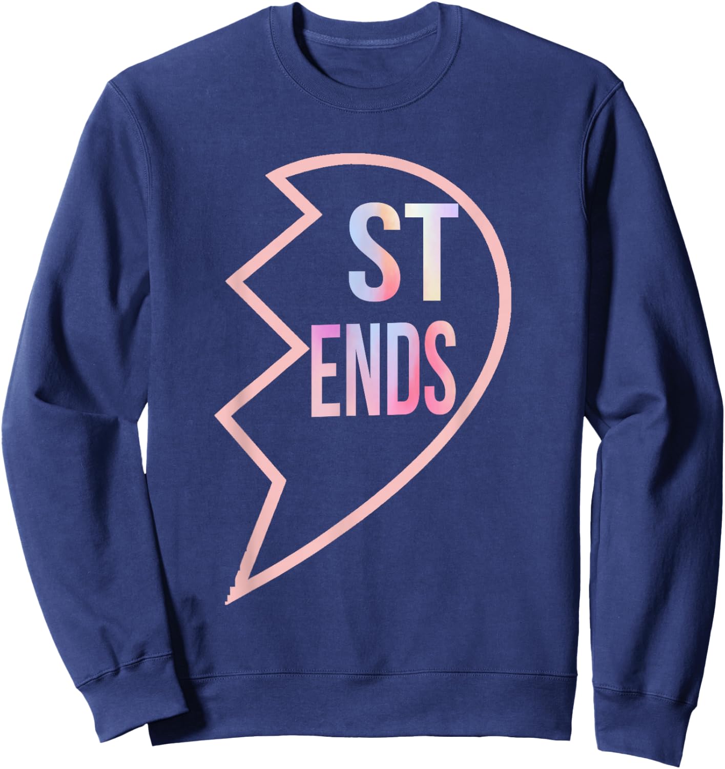 BFF 1 Heart in 2 Best Friends Matching 2nd Part Sweatshirt - Sweatshirt | Navy