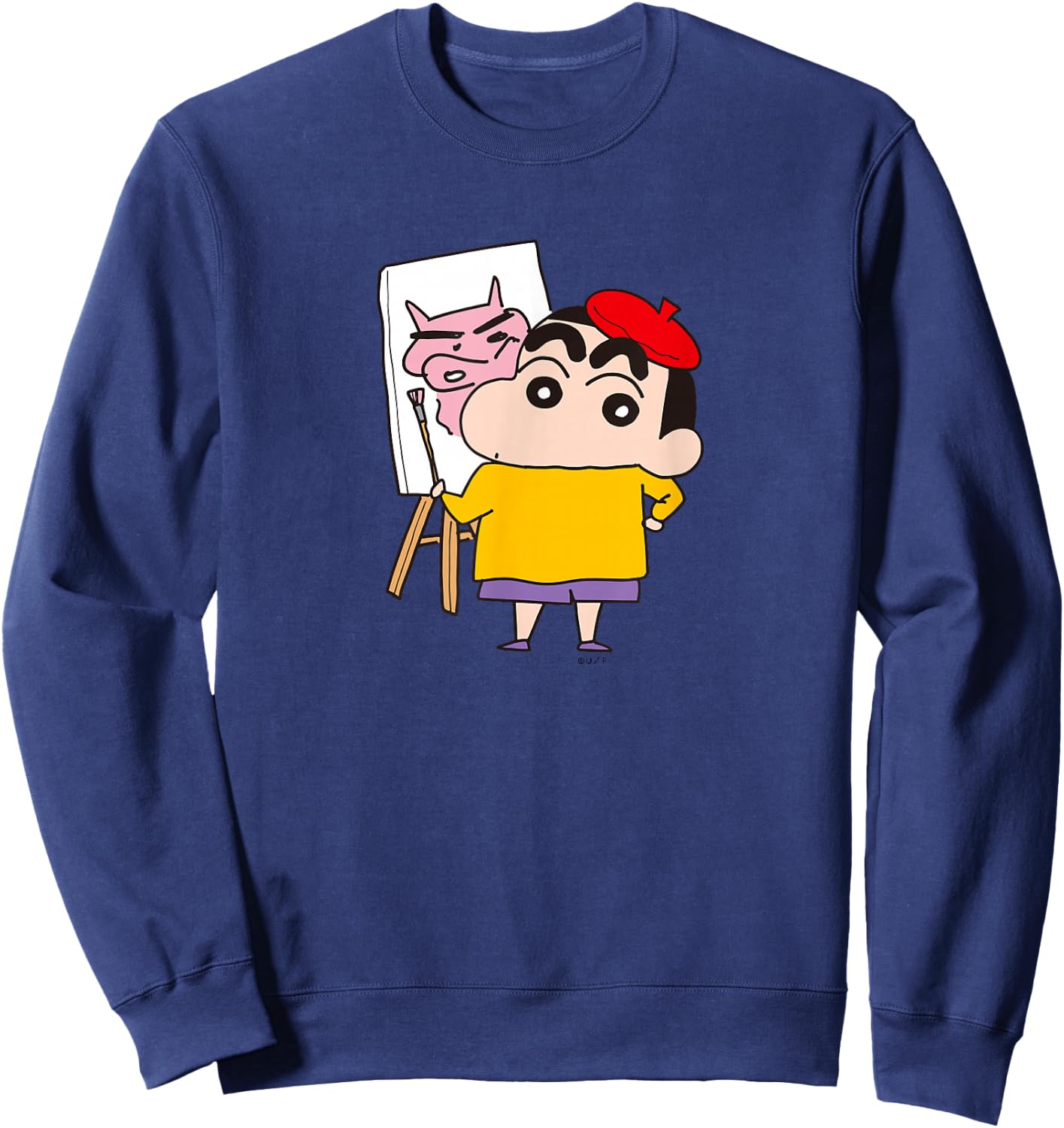 【Manga】Crayon Shin-chan, drawing Shin-chan Sweatshirt - Sweatshirt | Navy