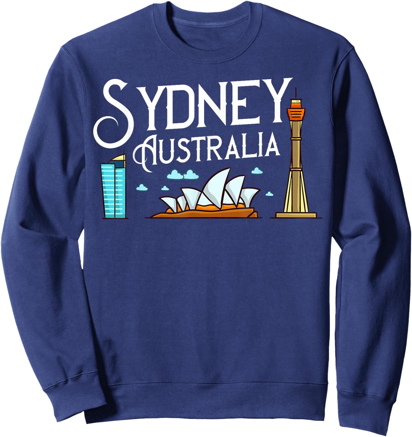 Sydney Australia City Skyline Map Travel Sweatshirt - Sweatshirt | Navy
