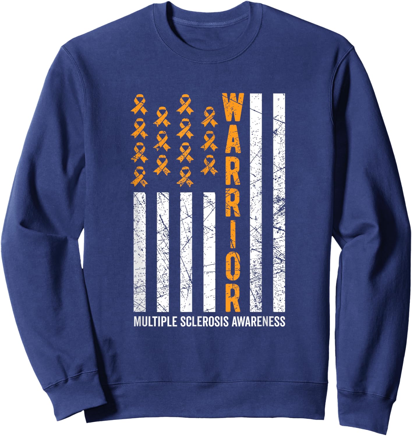 Orange Warrior & Men Multiple Sclerosis Awareness Sweatshirt - Sweatshirt | Navy