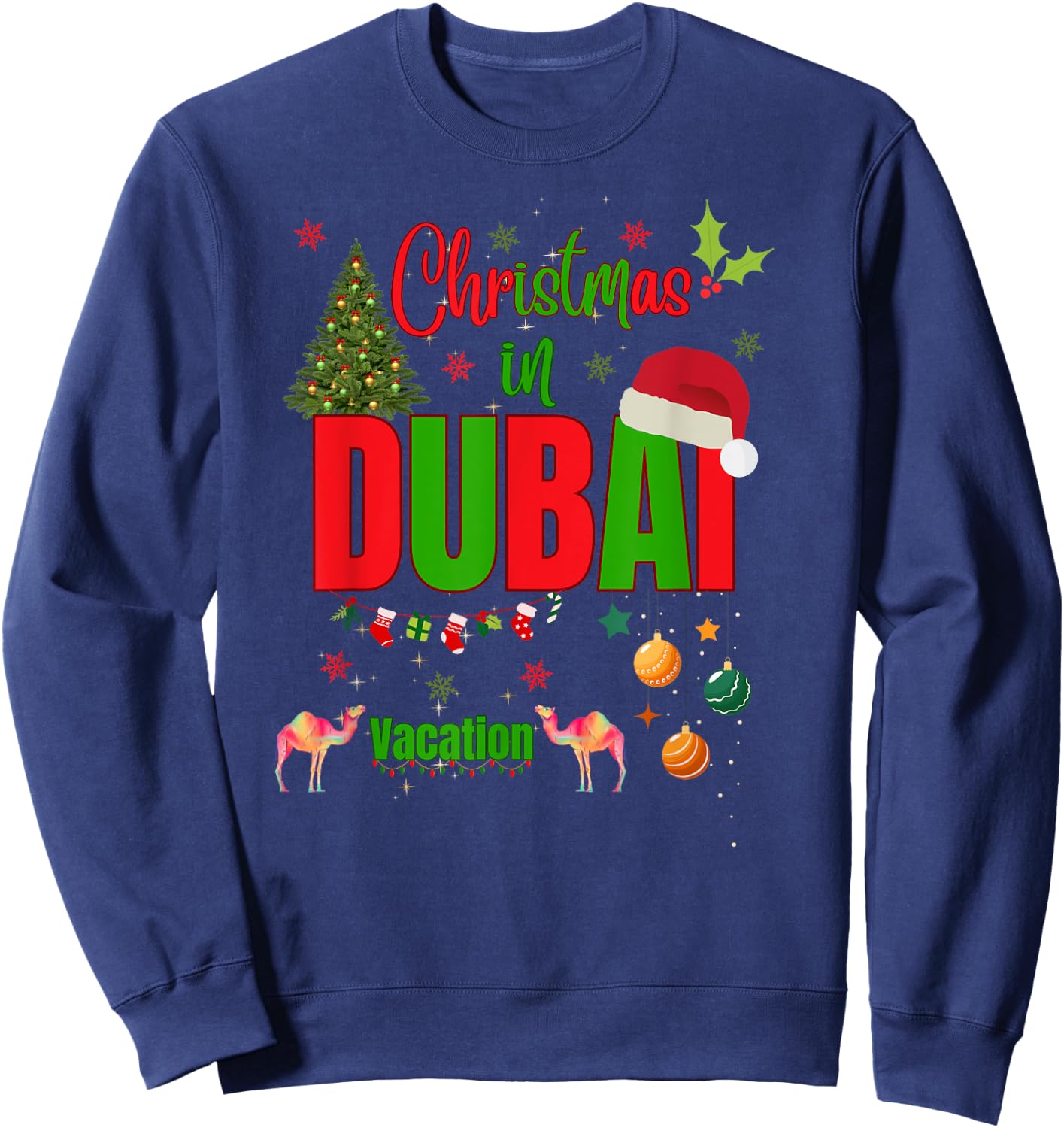 Christmas in Dubai Vacation Travel Group Matching Sweatshirt - Sweatshirt | Navy