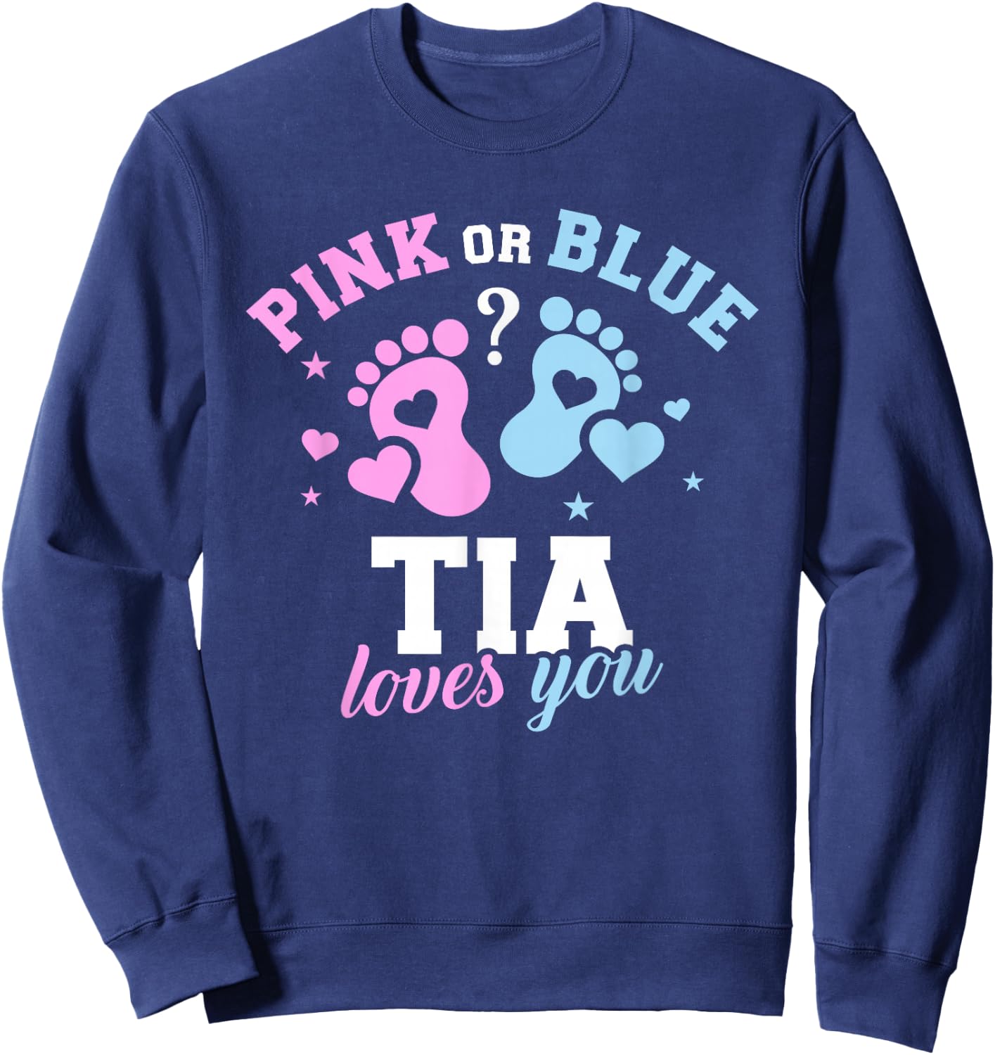 Gender reveal tia aunt Sweatshirt - Sweatshirt | Navy