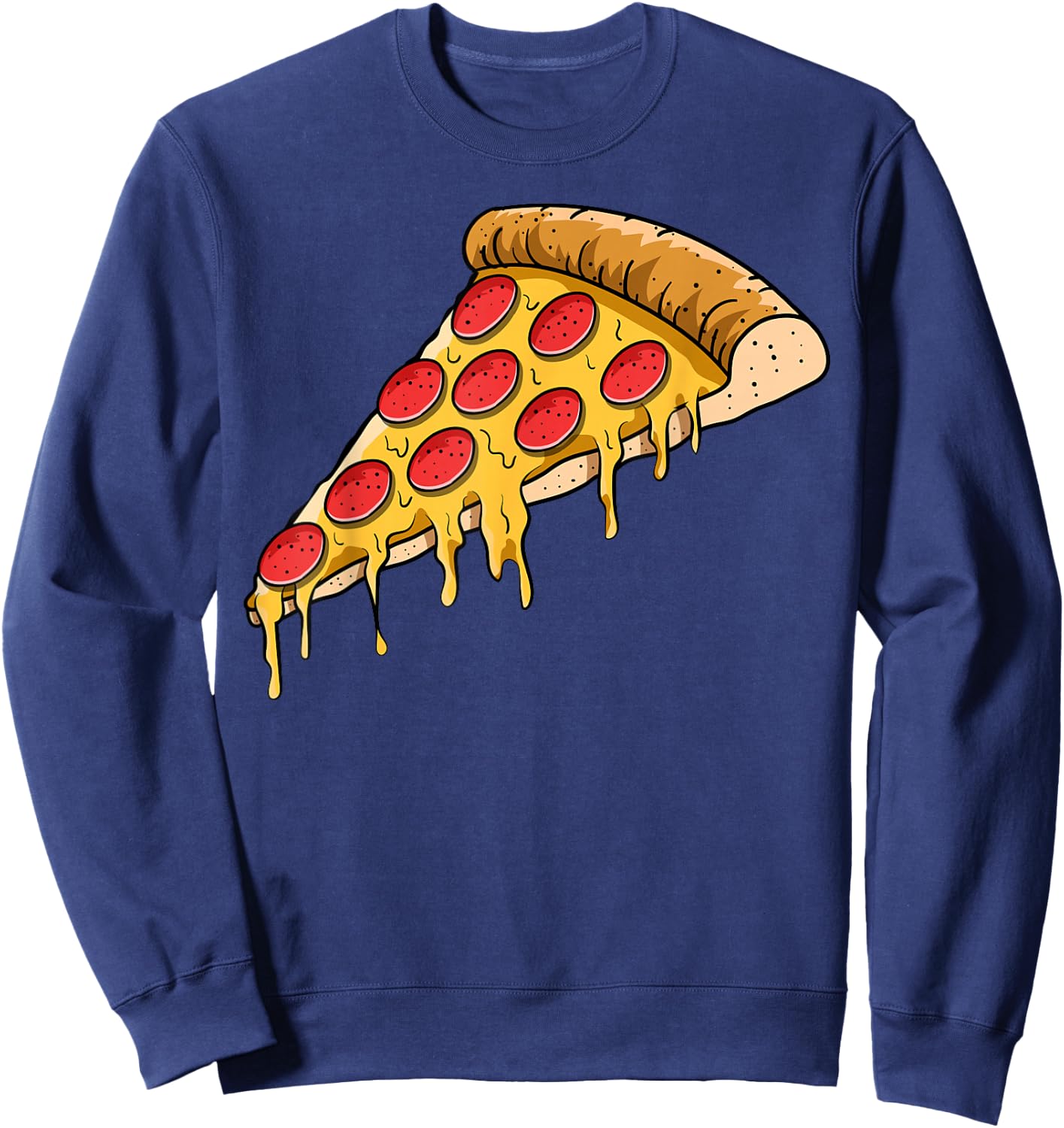 Pizza Slice Crust Neapolitan Deep-Dish Pizzeria Pizzaiolo Sweatshirt - Sweatshirt | Navy