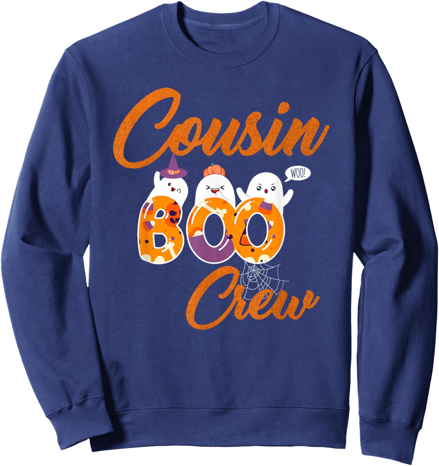 Cousin Boo Crew Funny Cute Little Ghost Boy Girl Halloween Sweatshirt - Sweatshirt | Navy