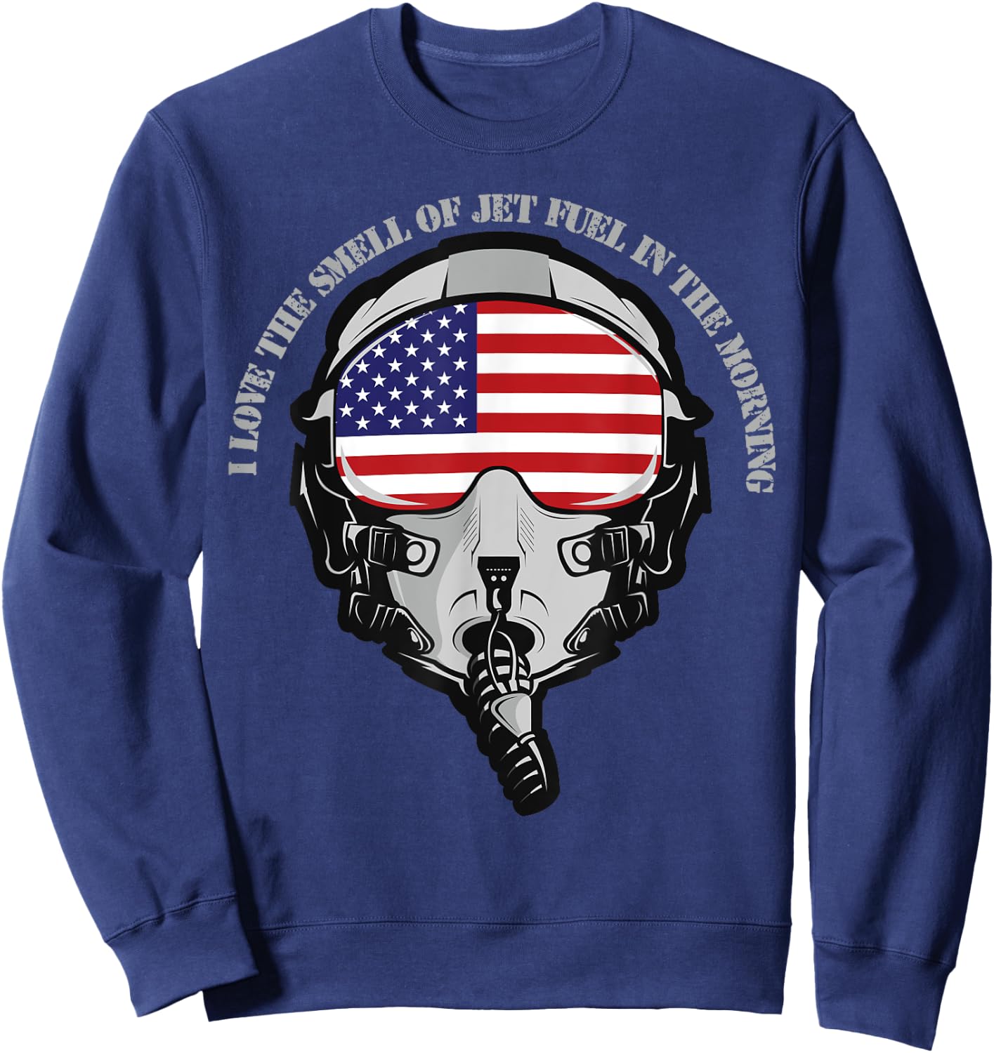 Funny Fighter Jet And Pilot Mask Sweatshirt - Sweatshirt | Navy