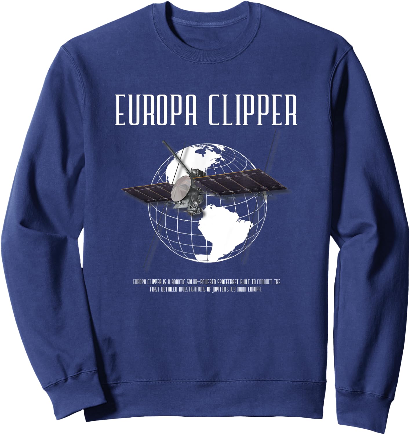 Europa Clipper Space Program Retro Sweatshirt - Sweatshirt | Navy