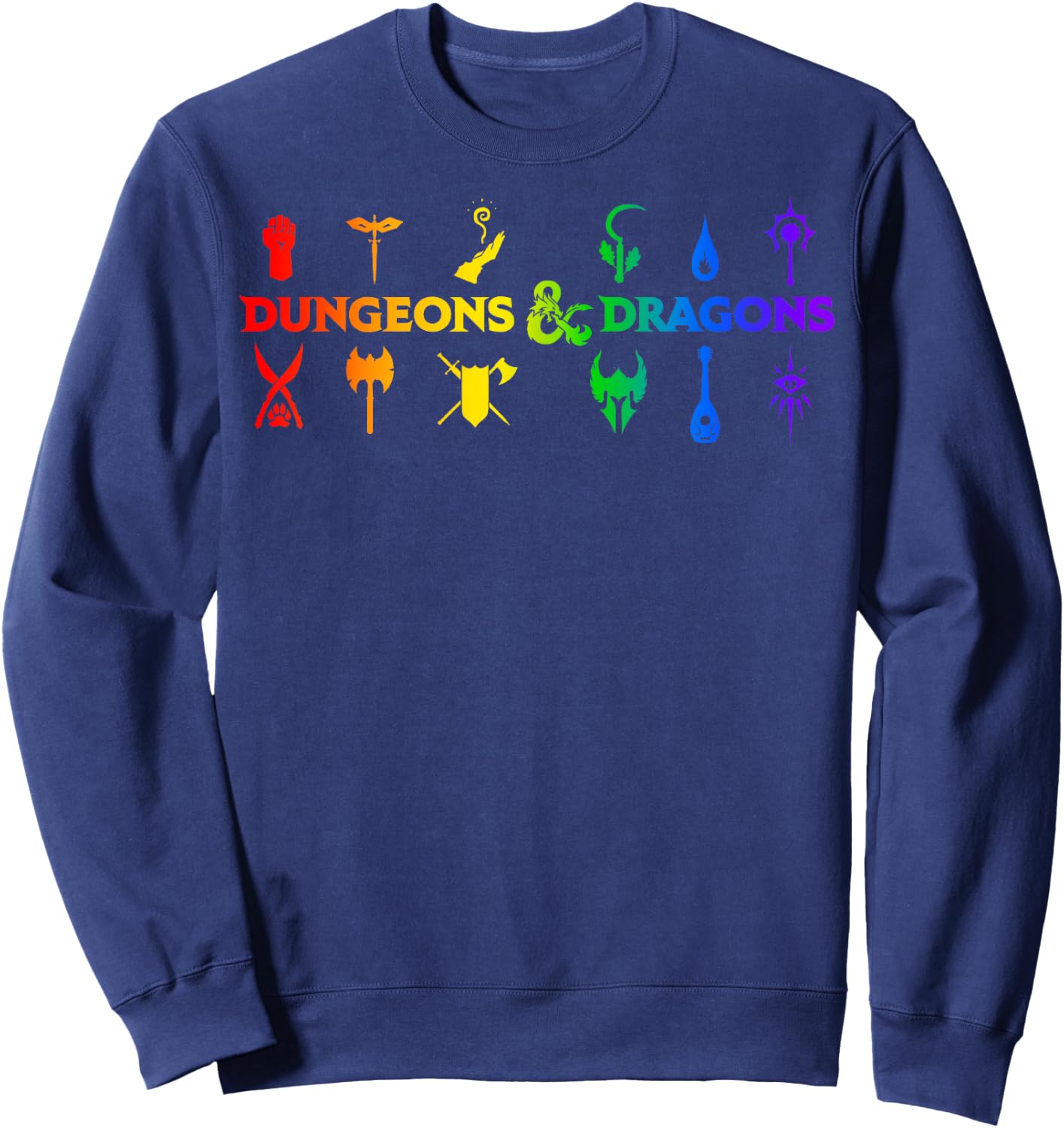 Dungeons & Dragons Classes Rainbow Gradient Sweatshirt - Sweatshirt | Navy