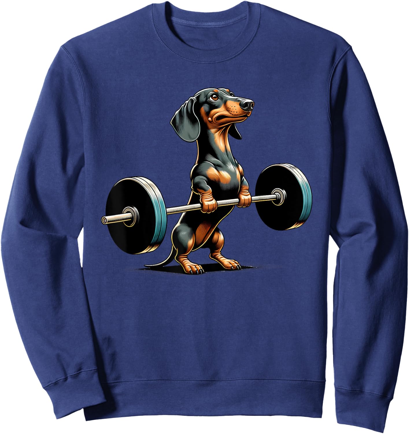 Dachshund Deadlift Weightlifing Fitness Workout Gym Lover Sweatshirt - Sweatshirt | Navy