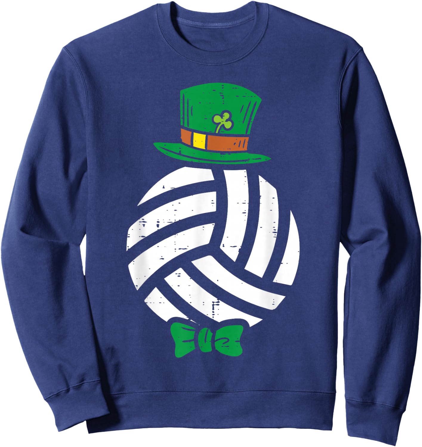 Leprechaun Volleyball St Patricks Day Sports Player Gift Sweatshirt - Sweatshirt | Navy