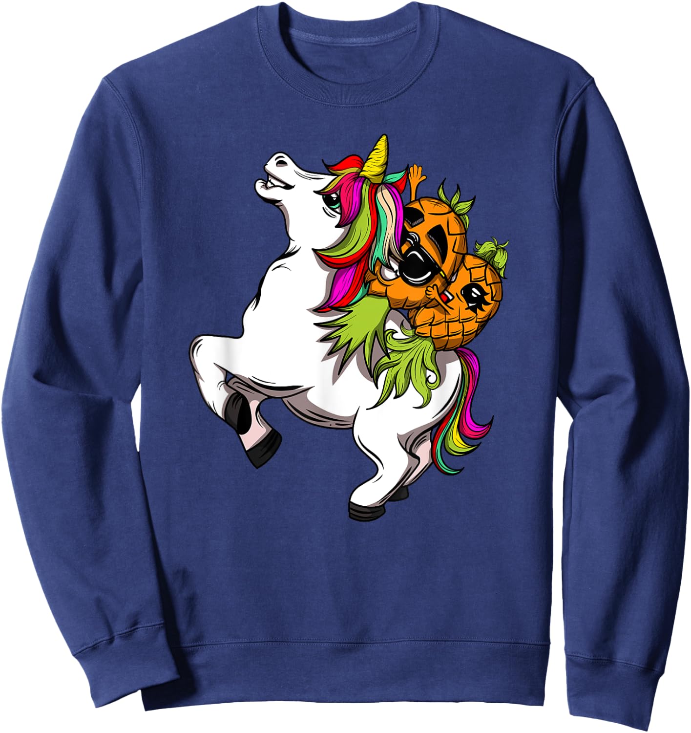 Swingers Couple Pineapple Swinging On A Unicorn Swinger Sweatshirt - Sweatshirt | Navy