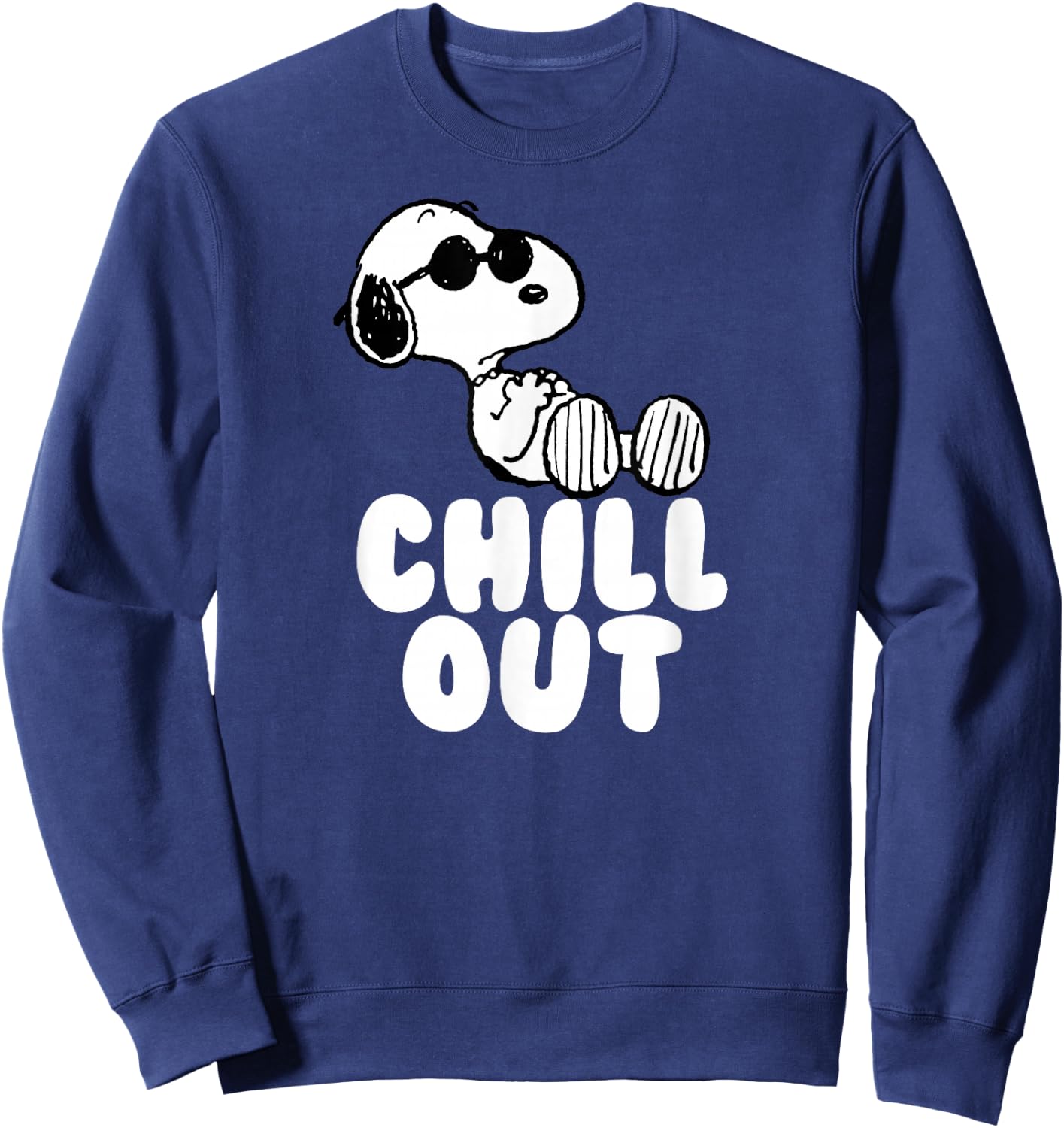 Peanuts Classic Fit - Chill Out Snoopy Graphic in Blue Sweatshirt - Sweatshirt | Navy