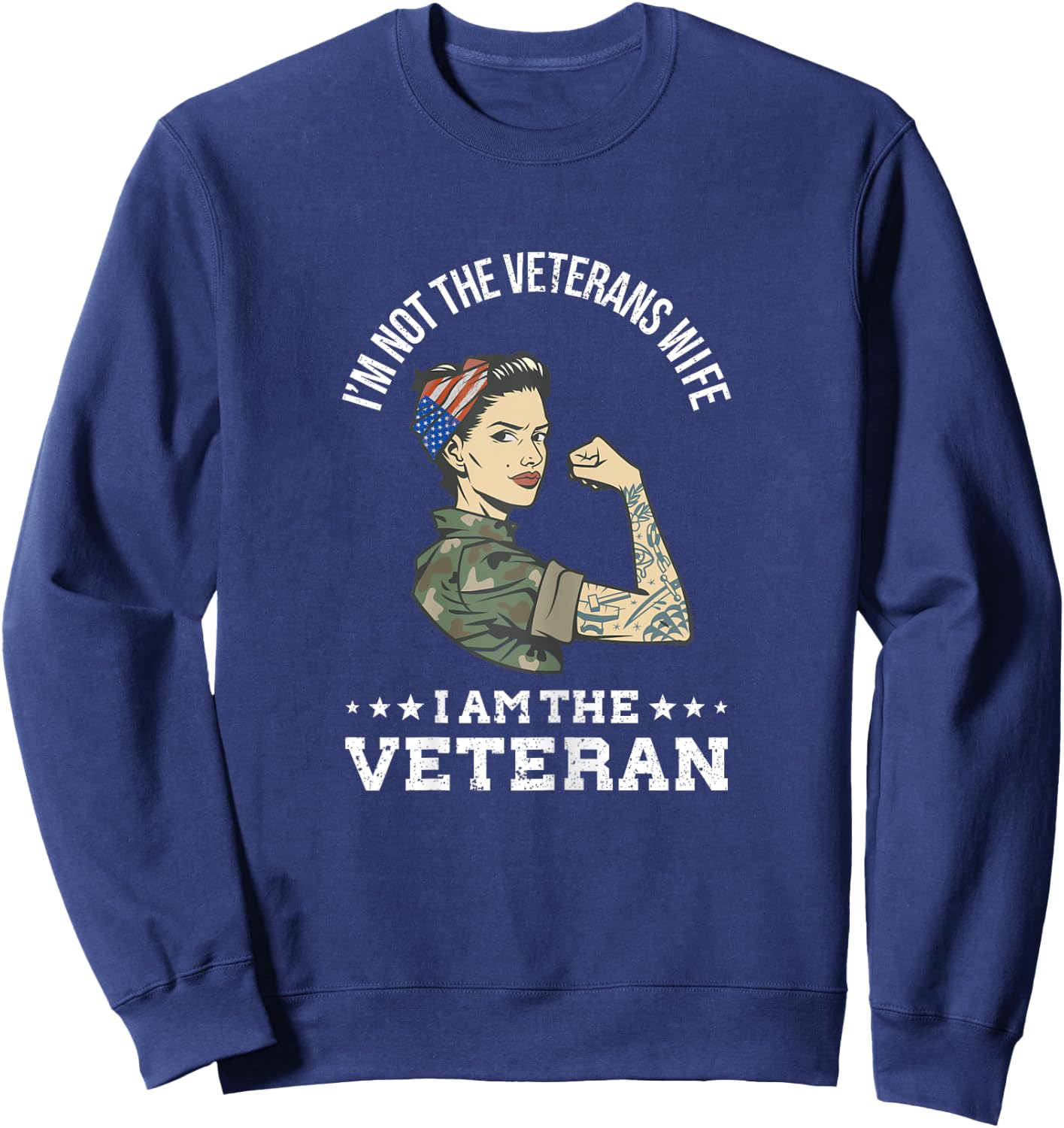 American Army Veteran Design, Military Flag for Veteran Sweatshirt - Sweatshirt | Navy