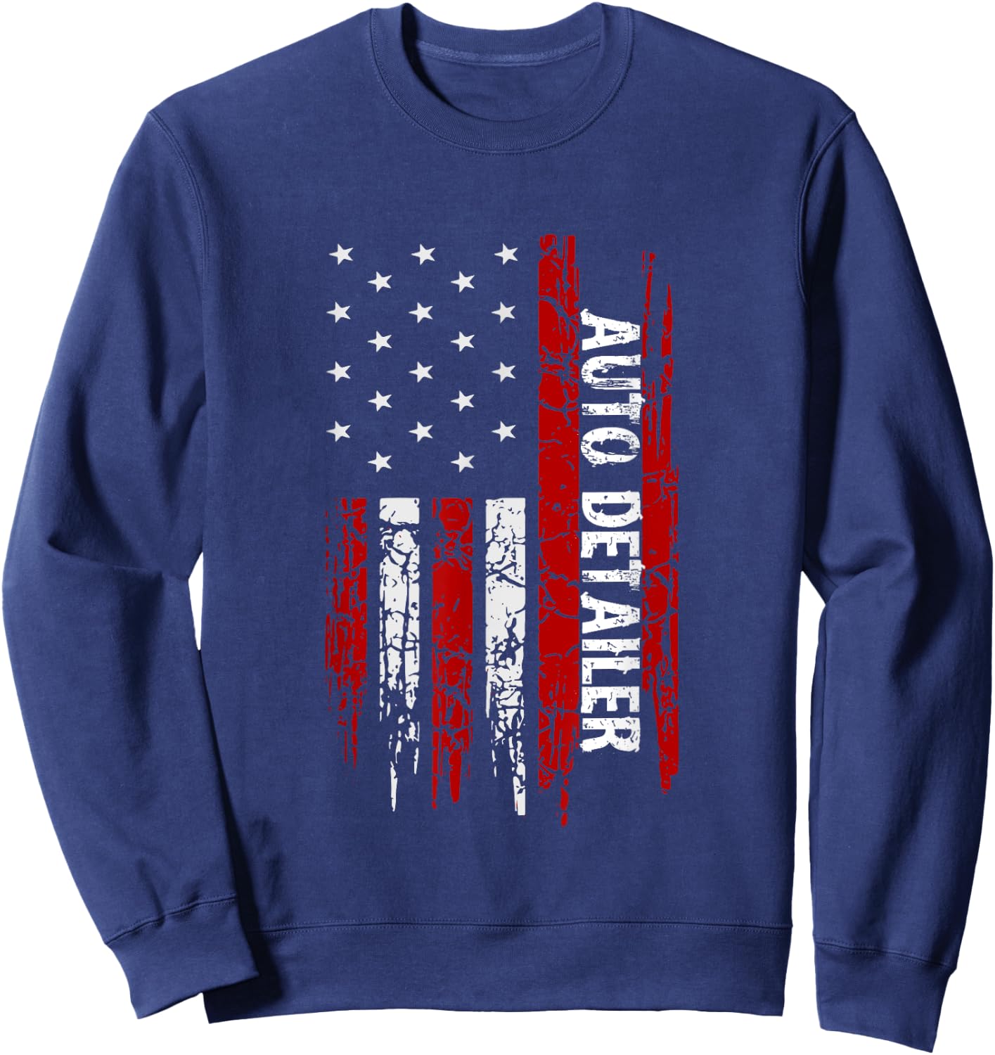 Auto Detailer USA Flag Vehicle Car Detailing Sweatshirt - Sweatshirt | Navy
