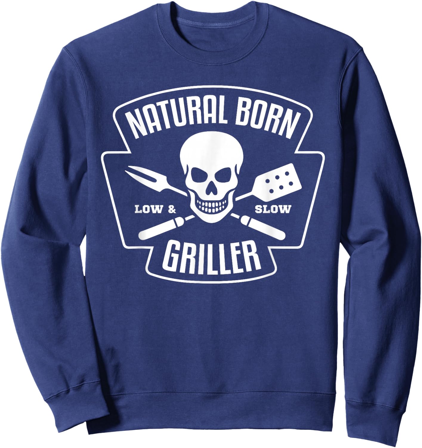 Barbecue Natural Born Grillmeister Griller Grill Gift Sweatshirt - Sweatshirt | Navy