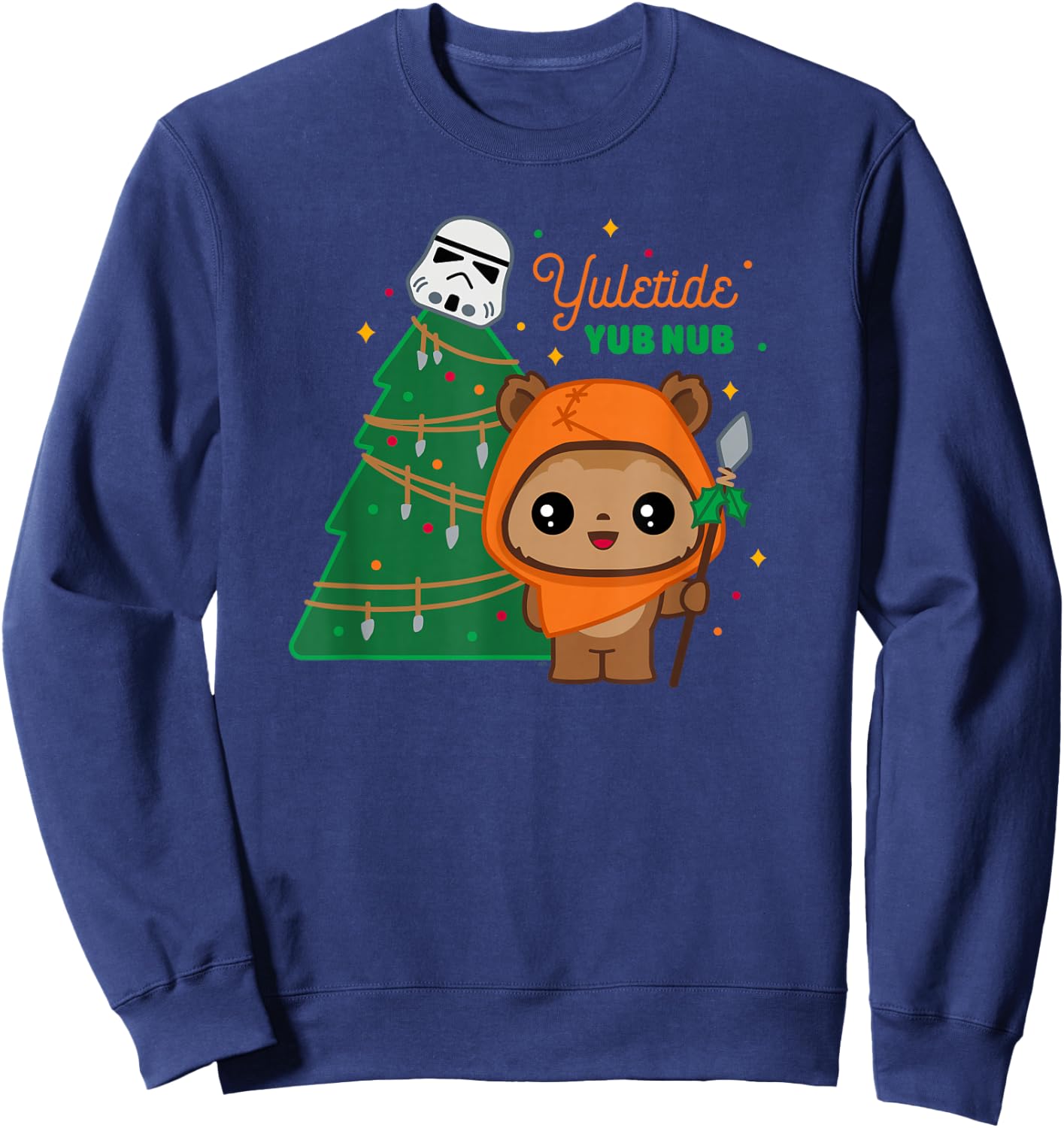 Star Wars Wicket Ewok Christmas Holiday Yuletide Yub Nub Sweatshirt - Sweatshirt | Navy