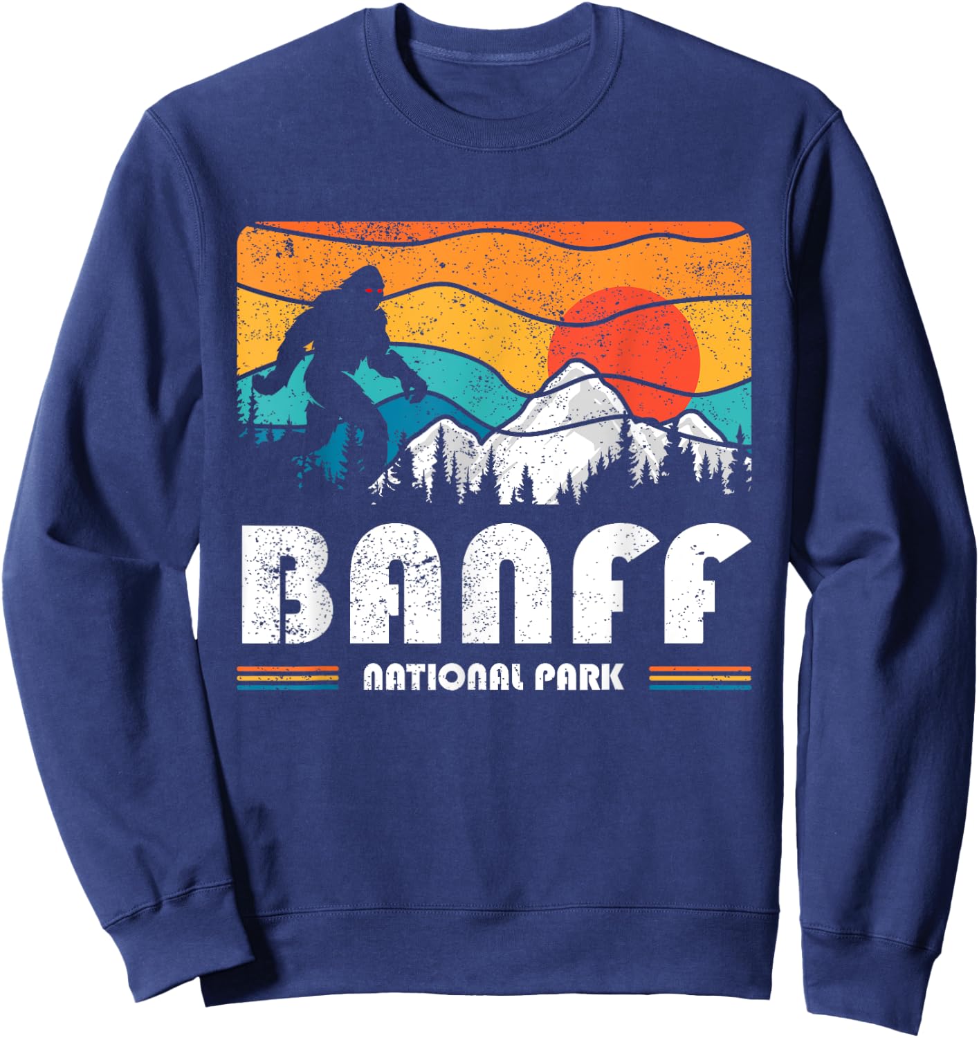 Banff Canadian National Park Retro Souvenir Banff Sweatshirt - Sweatshirt | Navy