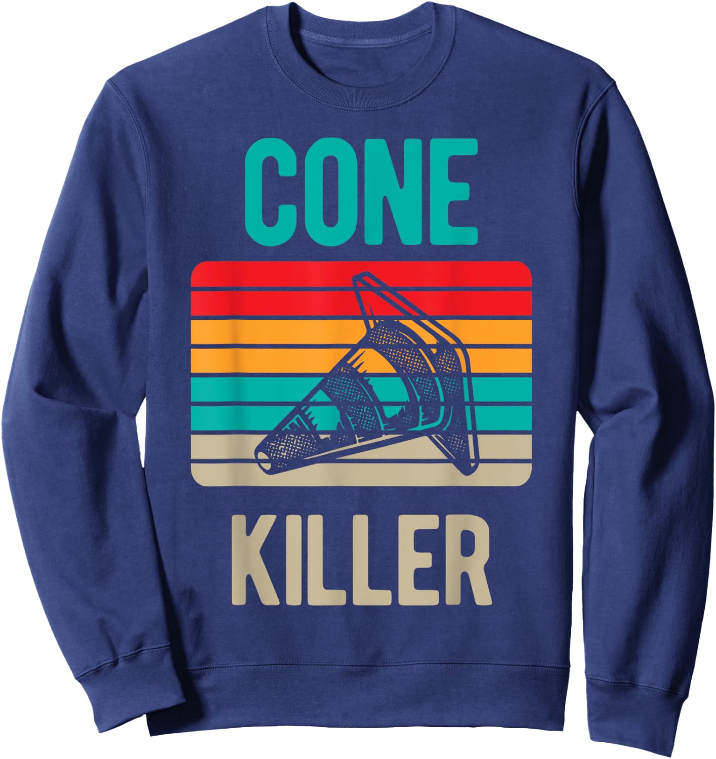 Vintage Auto Car Racing Racer Cone Killer Funny Autocross Sweatshirt - Sweatshirt | Navy