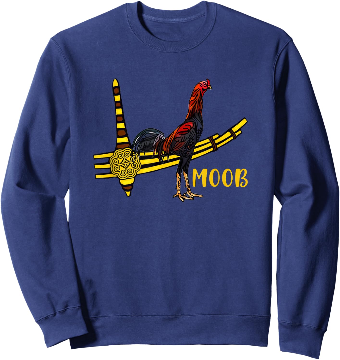Hmong rooster and qeej hmoob Sweatshirt - Sweatshirt | Navy