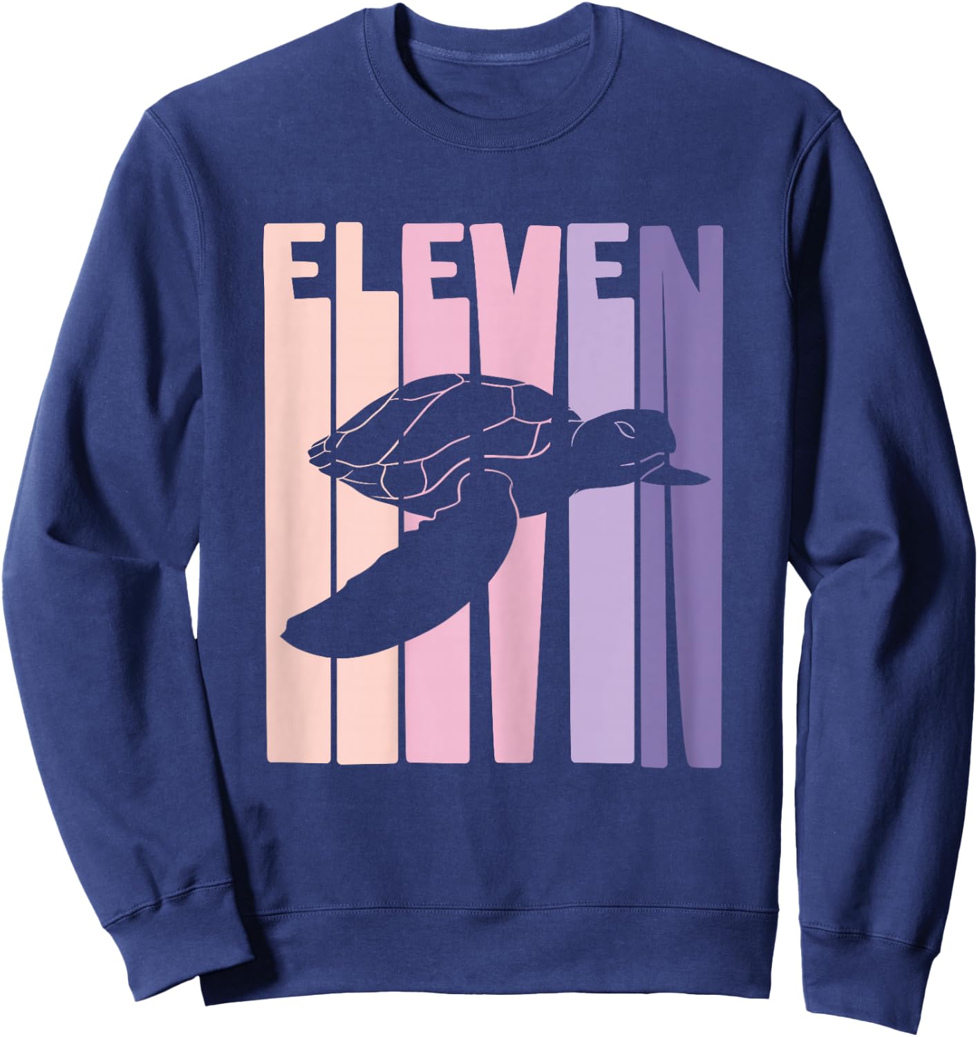 11th Birthday Gift Turtle Fan 11 Years old Girl Sweatshirt - Sweatshirt | Navy