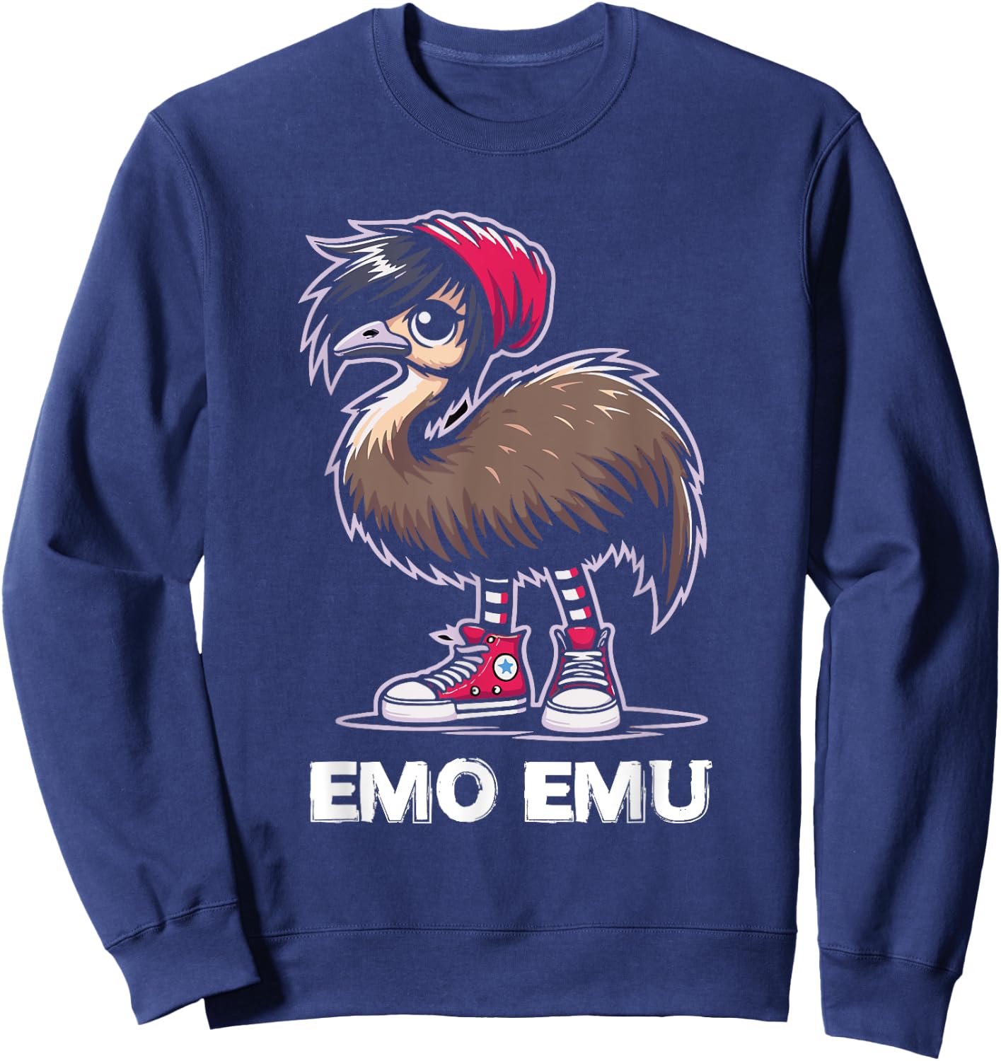 Emo Emu Bird Emocore Punk Goth Gothic Sweatshirt - Sweatshirt | Navy