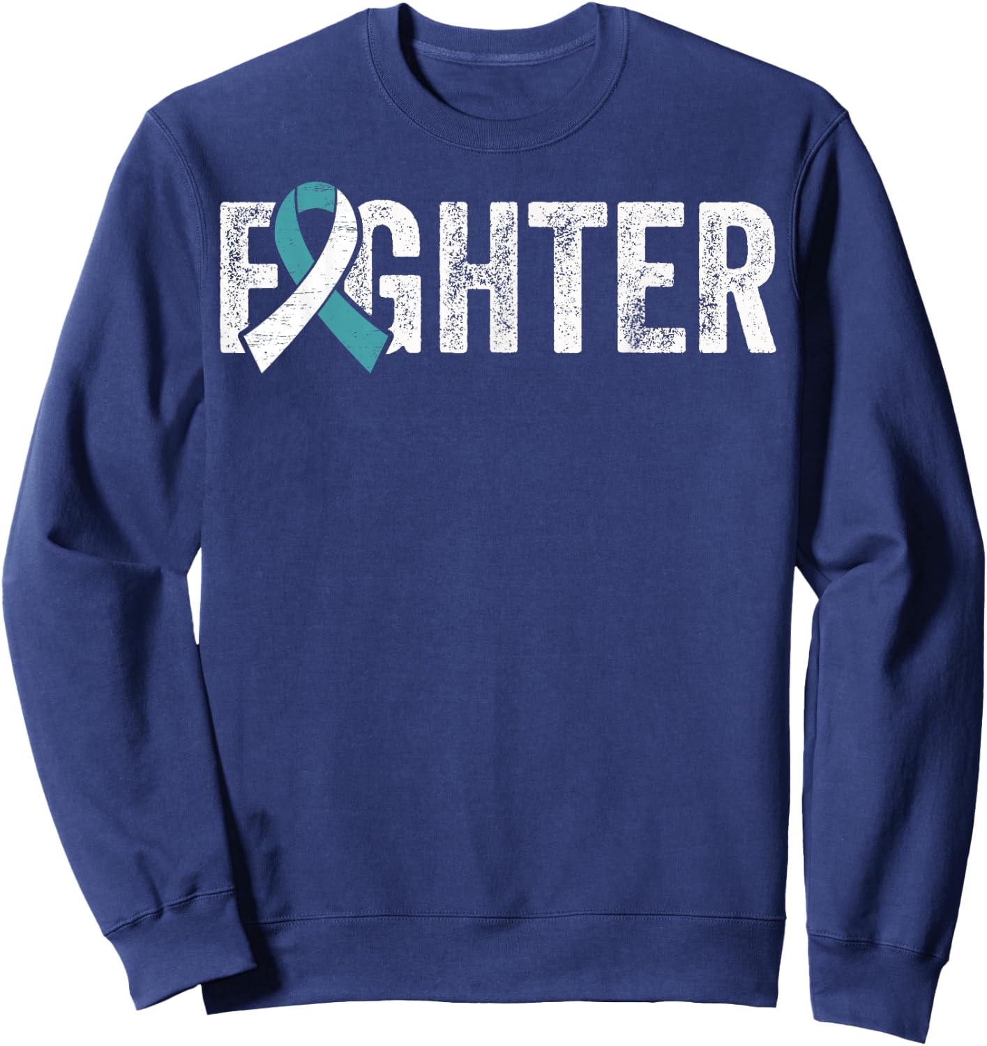 Cervical Cancer Fighter Cervix Cervical Cancer Awareness Sweatshirt - Sweatshirt | Navy