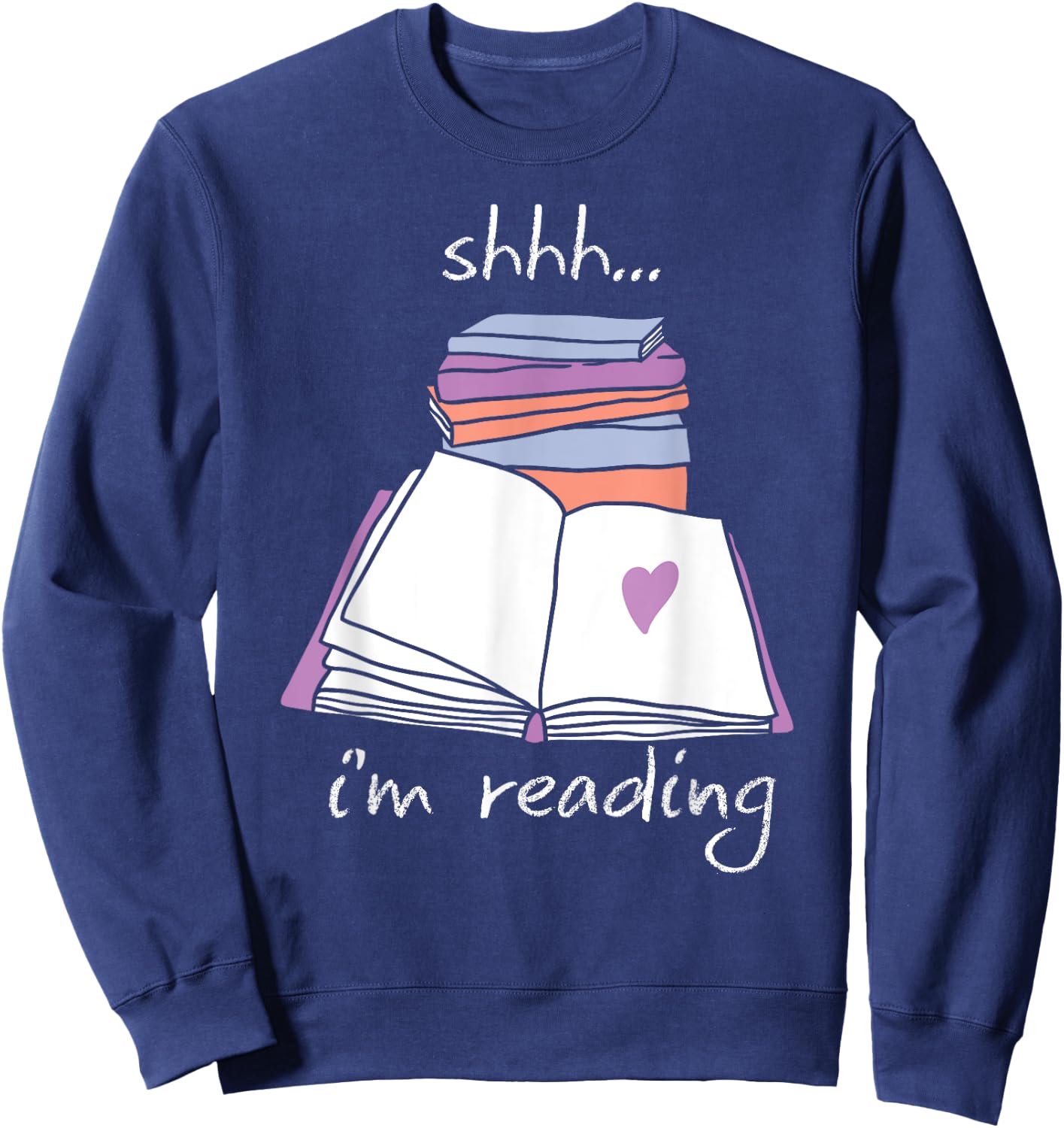 Book Reading Library Shh Im Reading Sweatshirt - Sweatshirt | Navy