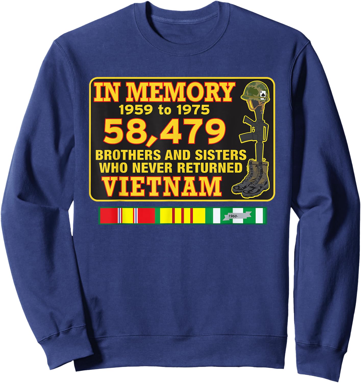 In Memory Vietnam 58,479 Sweatshirt - Sweatshirt | Navy