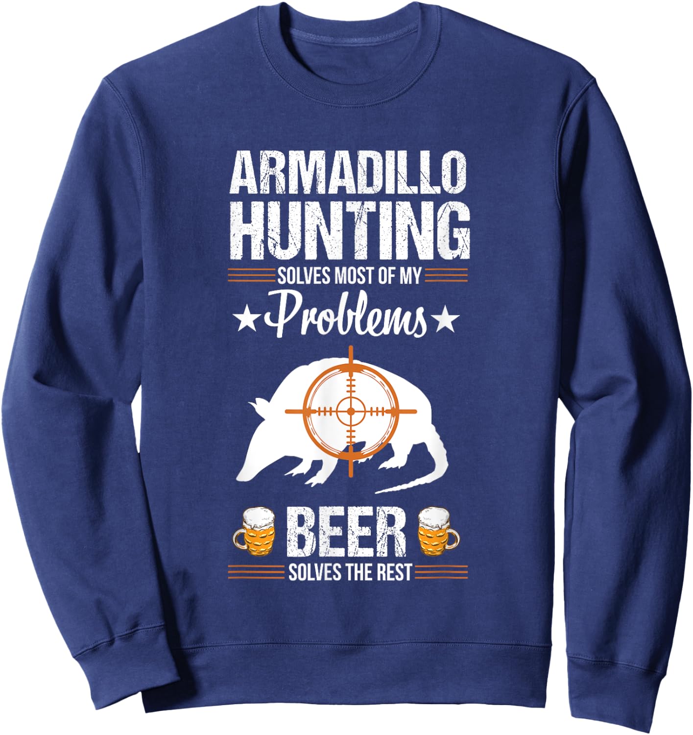 Funny Beer Lover Armadillo Possum Hunting Hunter Hunt Sweatshirt - Sweatshirt | Navy